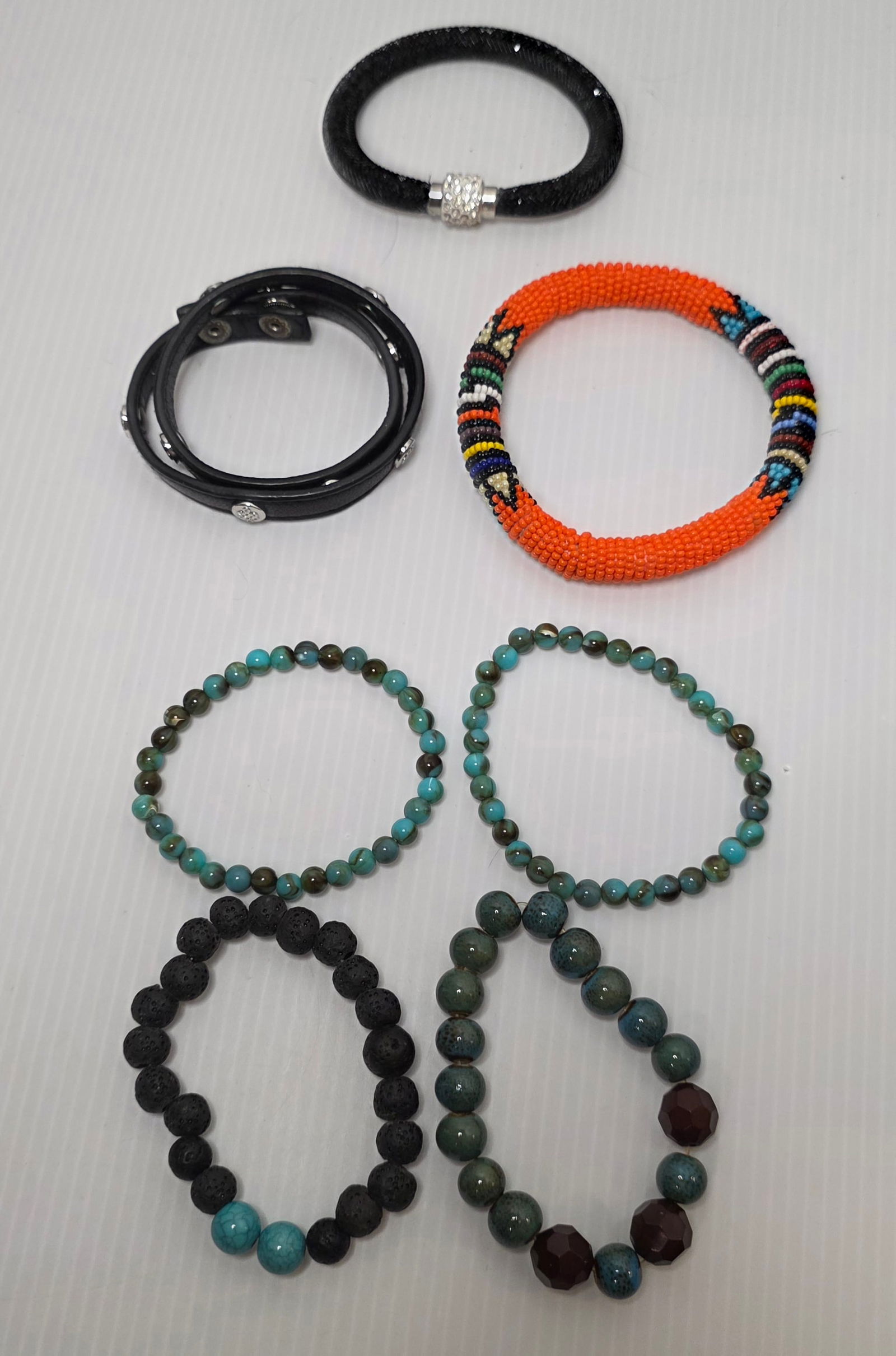 Bracelet Lot Beaded Stretch Cuff Rhinestone Bundle (1 of 8)