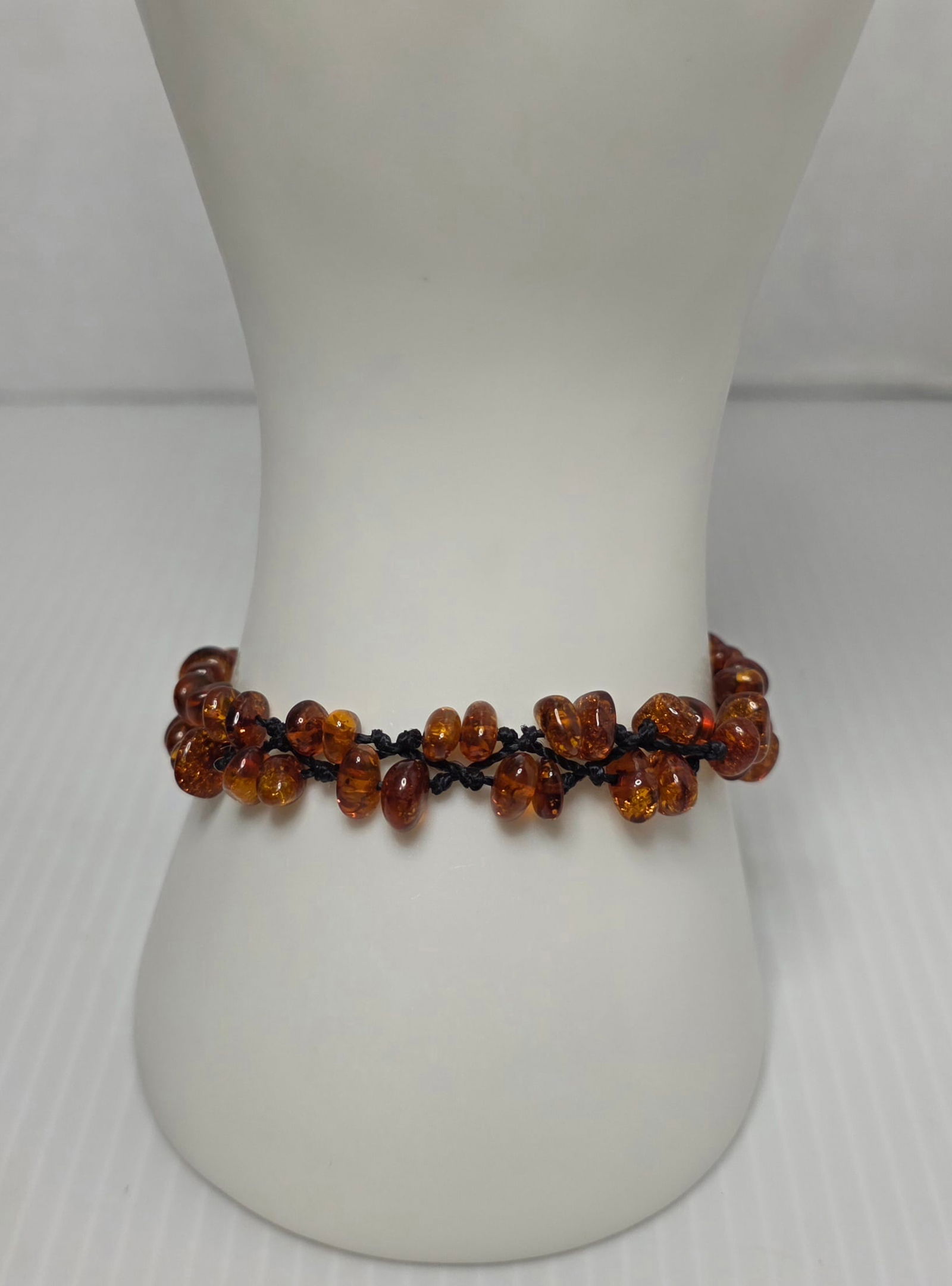 Amber Nugget Bead Bracelet 925 Sterling Clasp (1 of 7)