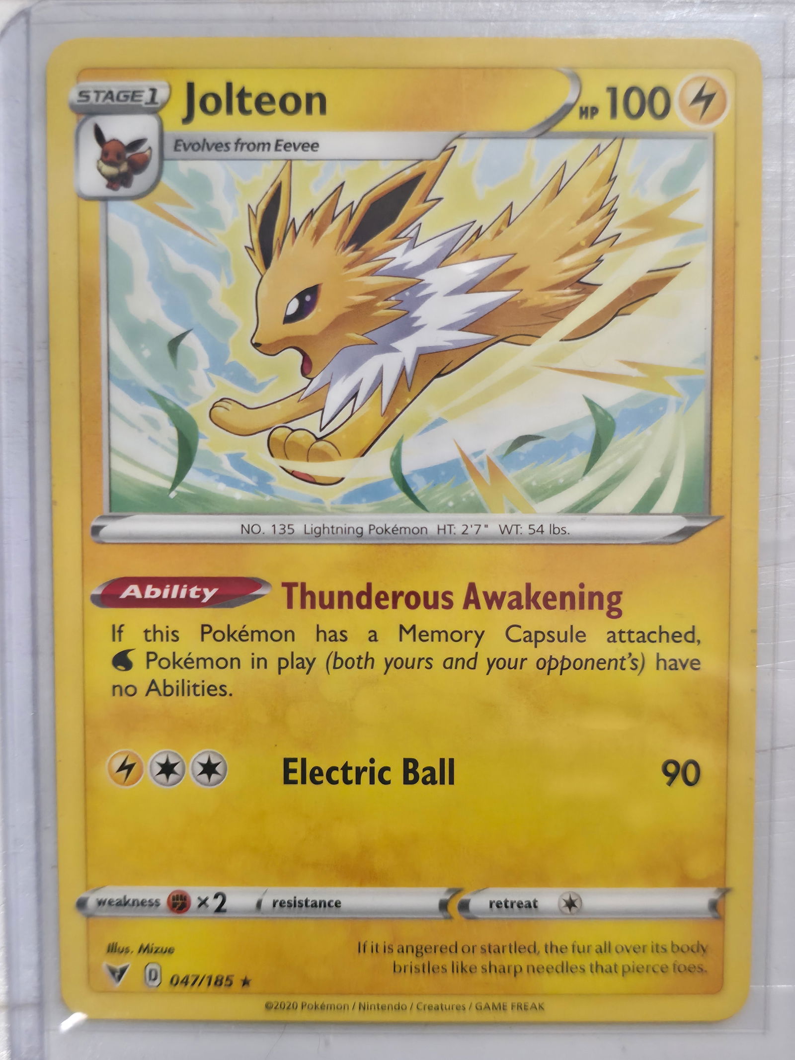 2020 Jolteon Vivid Voltage 047/185 Rare (1 of 3)