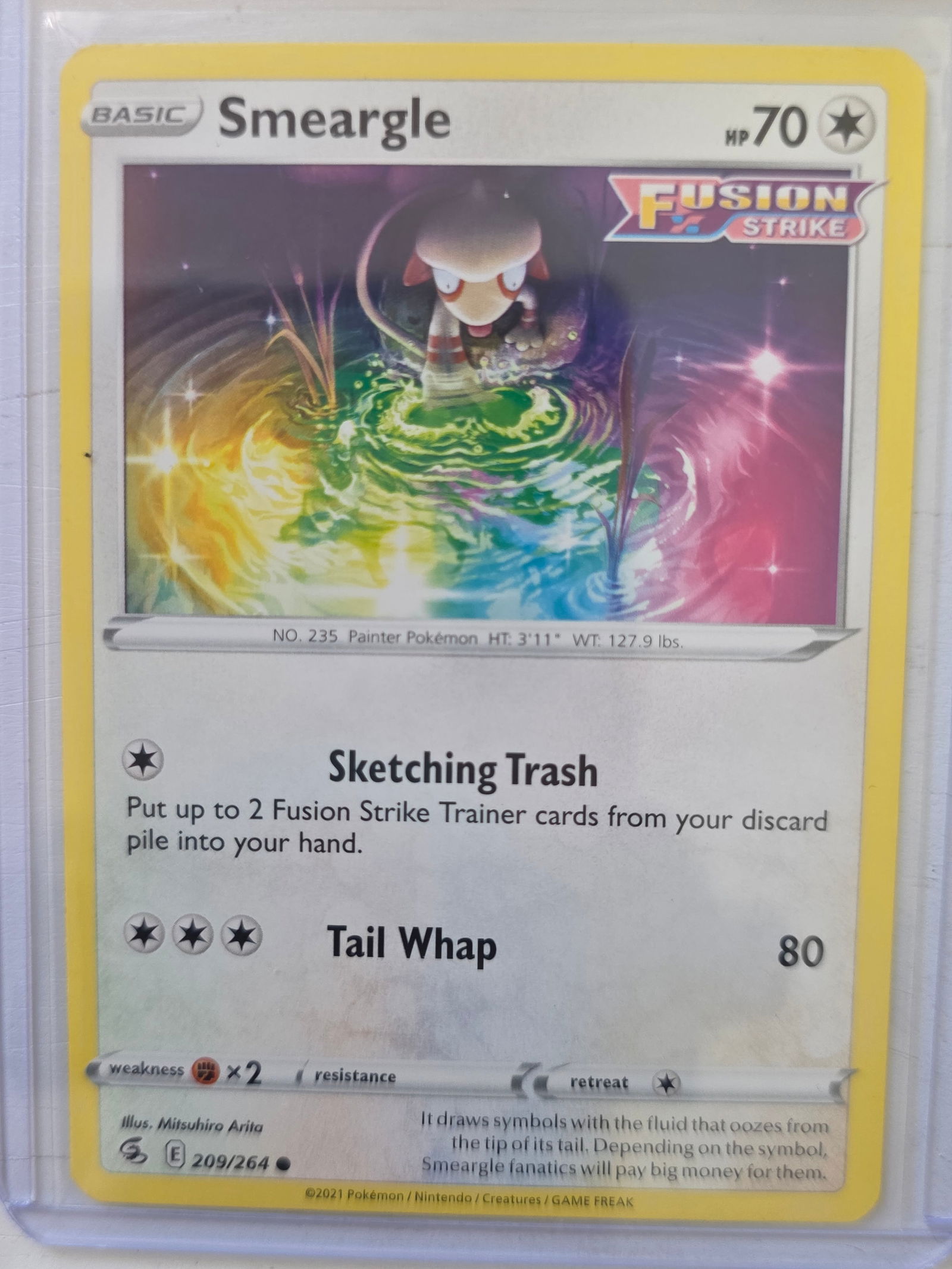 2021 Pokemon Smeargle Fusion Strike 209/264 Common TCG Card Nintendo (1 of 3)
