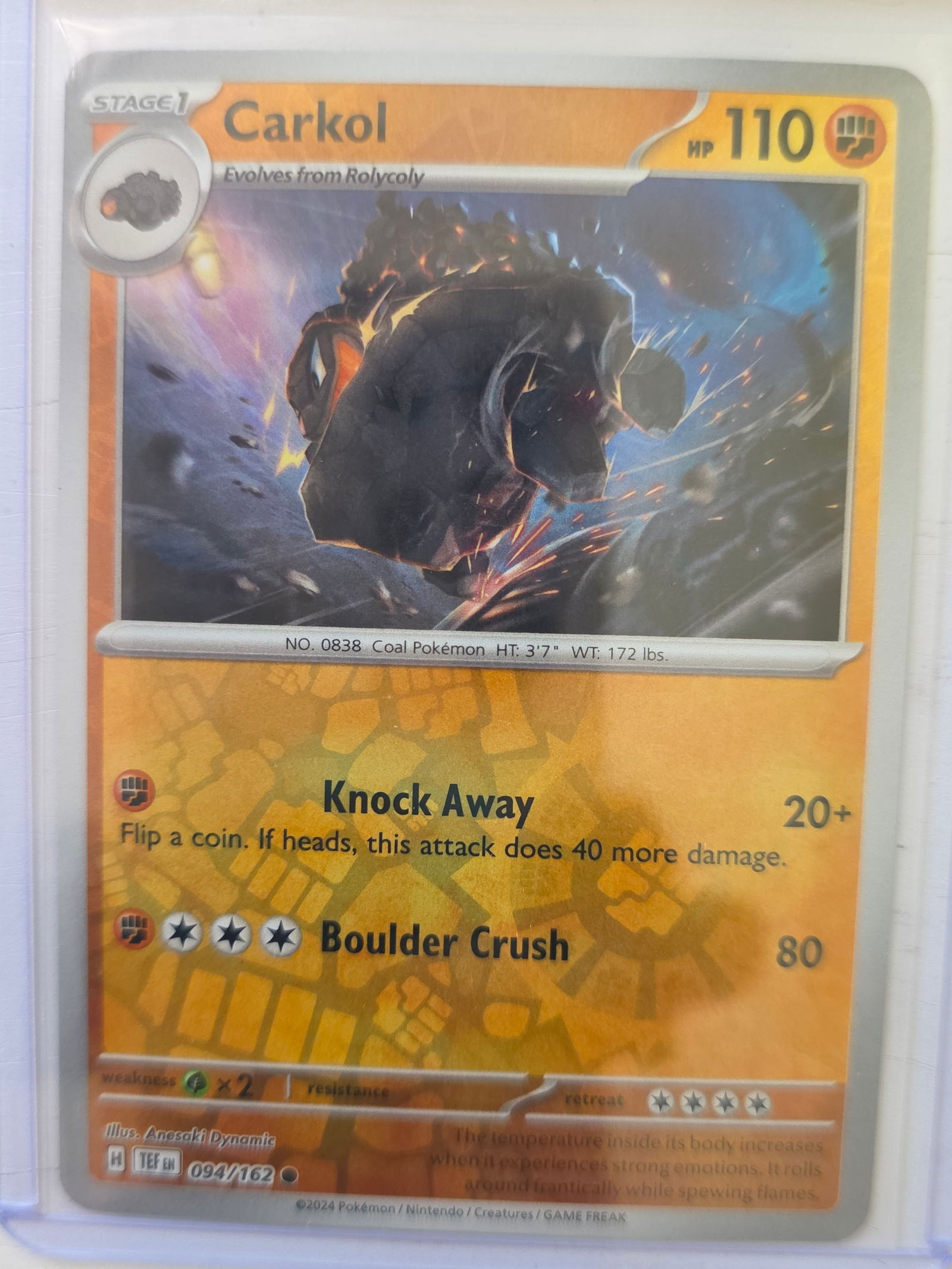 2024 Pokemon Carkol Temporal Forces 094/162 Rare TCG Card Nintendo (1 of 3)