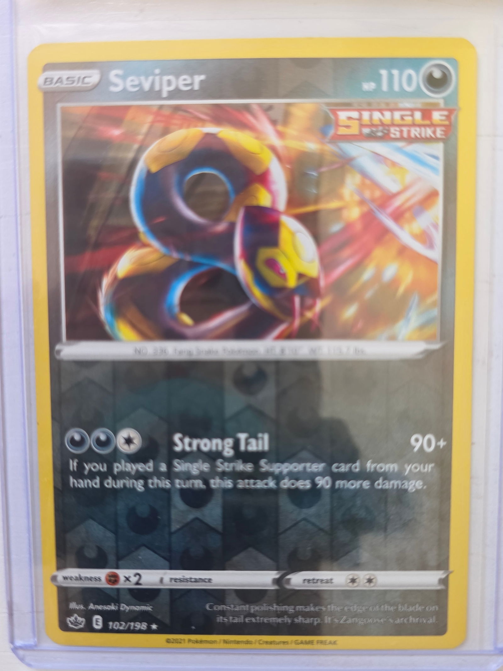 2021 Pokemon Seviper Evolving Skies 102/198 Rare Reverse Holo TCG Card Nintendo (1 of 3)