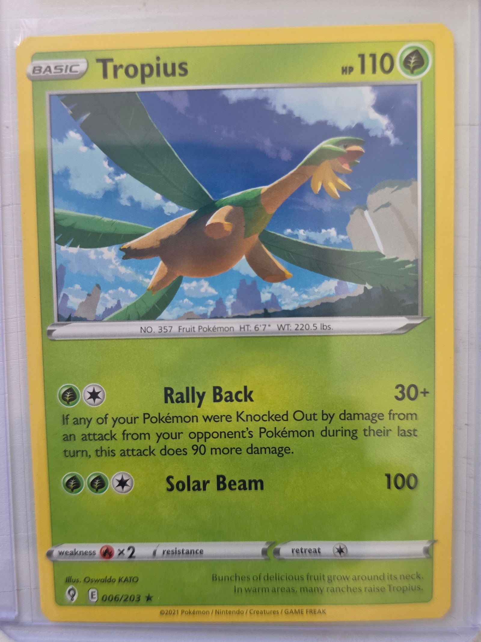 2021 Pokemon Tropius Evolving Skies 006/203 Rare TCG Card Nintendo (1 of 3)