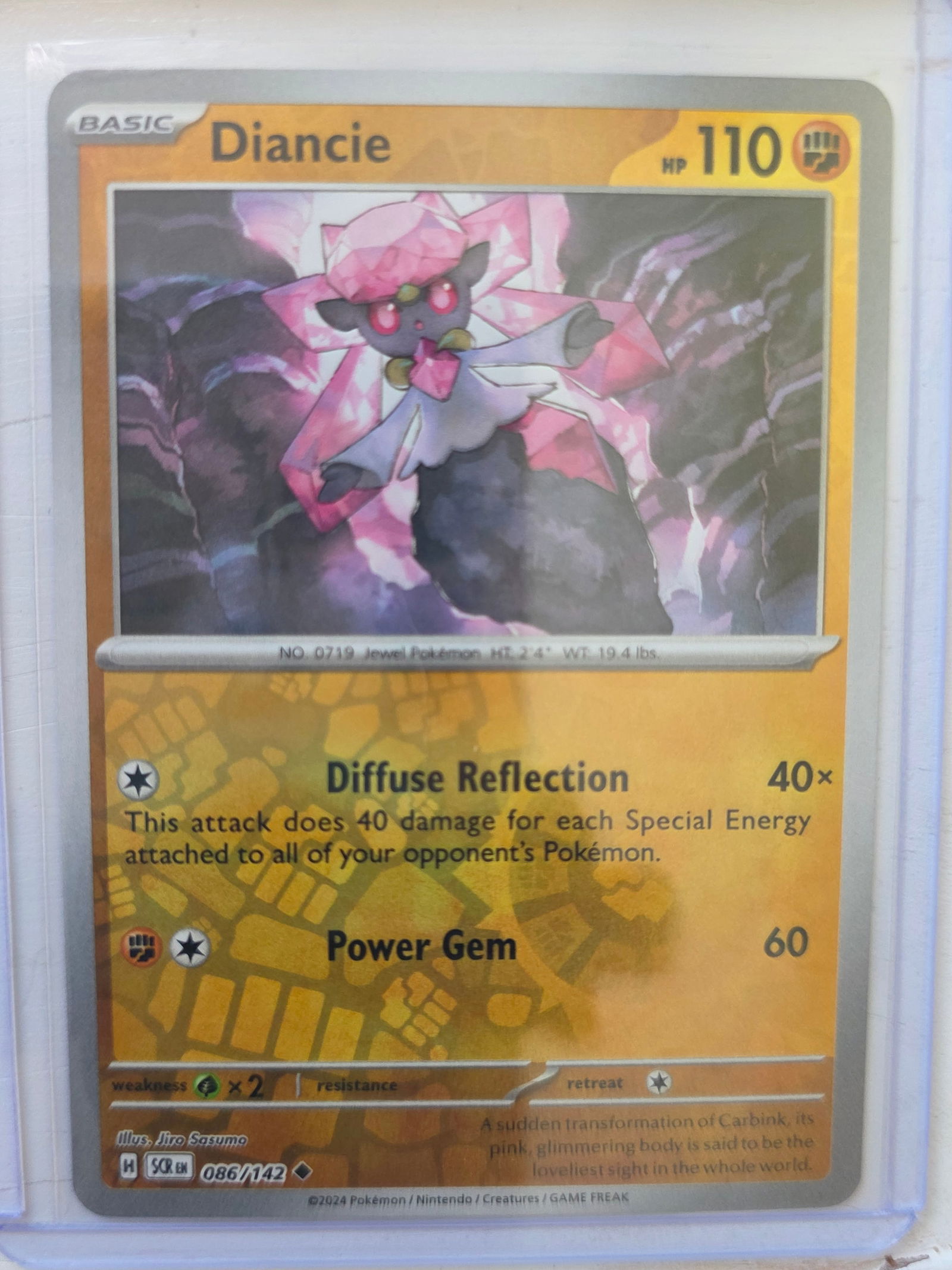2024 Diancie Stellar Crown 086/142 Reverse Holo Pokemon Card (1 of 3)