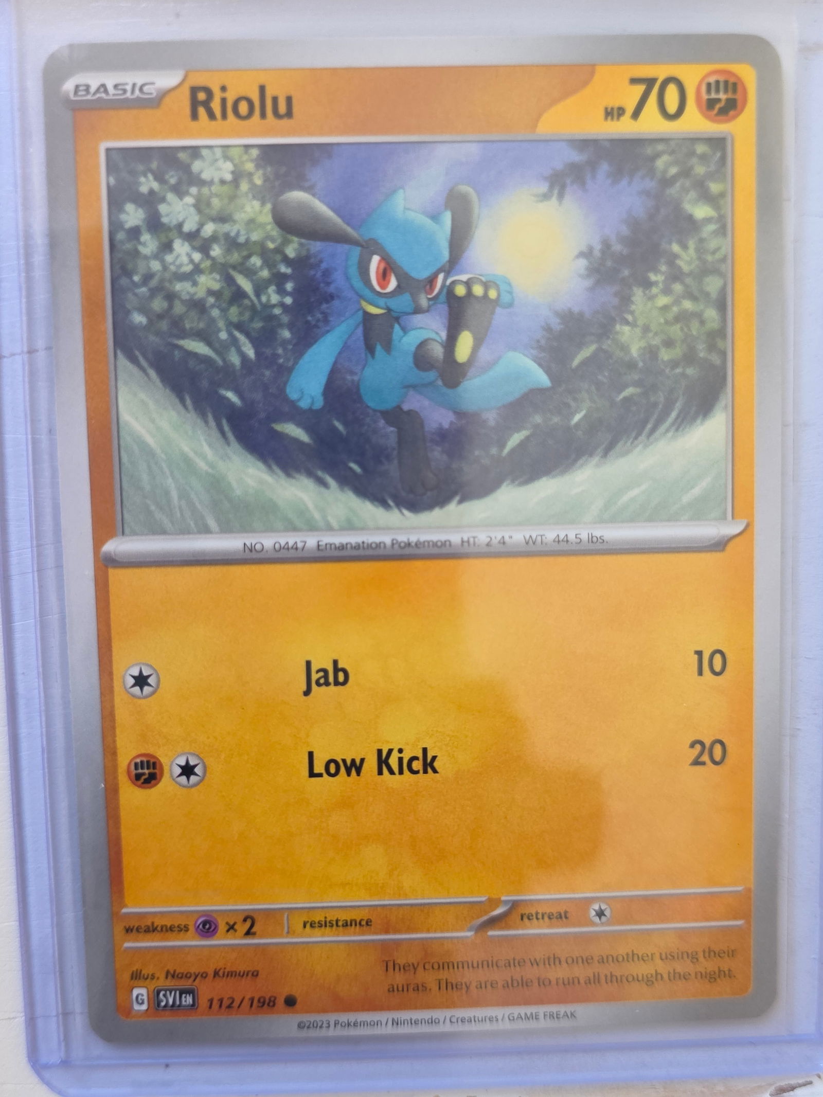 2023 Riolu Scarlet & Violet 112/198 Pokemon Card (1 of 3)