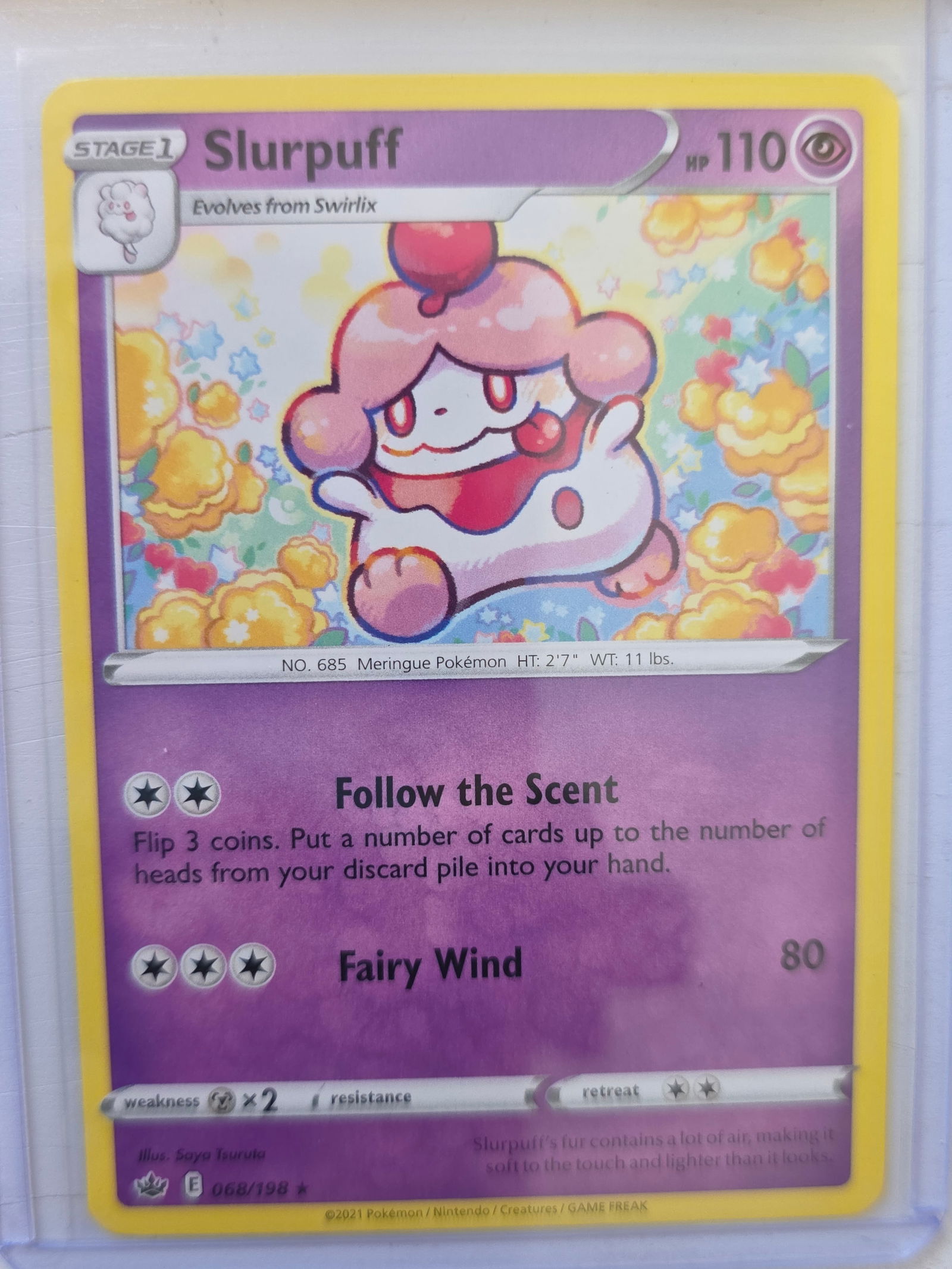 2021 Slurpuff Chilling Reign 068/198 Rare Pokemon Card (1 of 3)