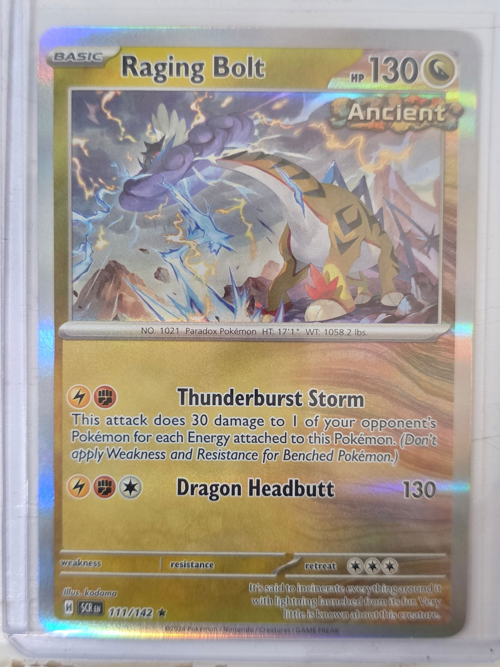2024 Raging Bolt Stellar Crown 111/142 Holo Rare Pokemon Card (1 of 3)