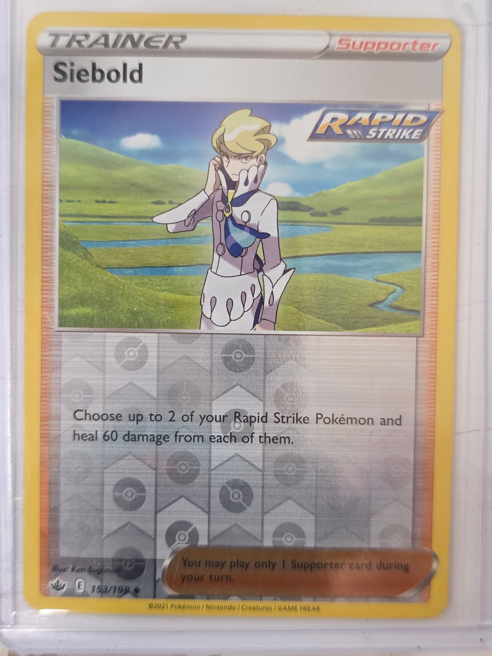 2021 Siebold Chilling Reign 153/198 Reverse Holo Trainer Pokemon Card (1 of 3)
