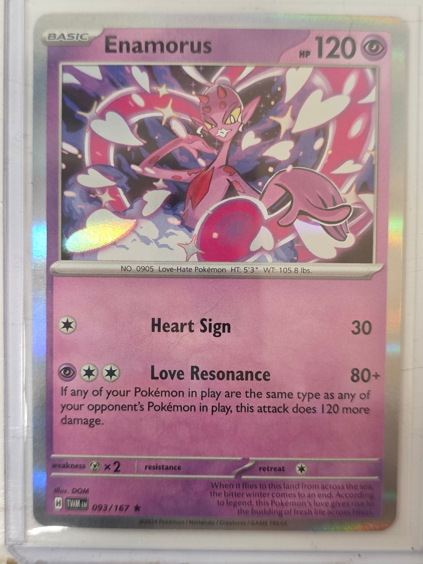 2024 Enamorus Twilight Masquerade 093/167 Holo Pokemon Card (1 of 3)