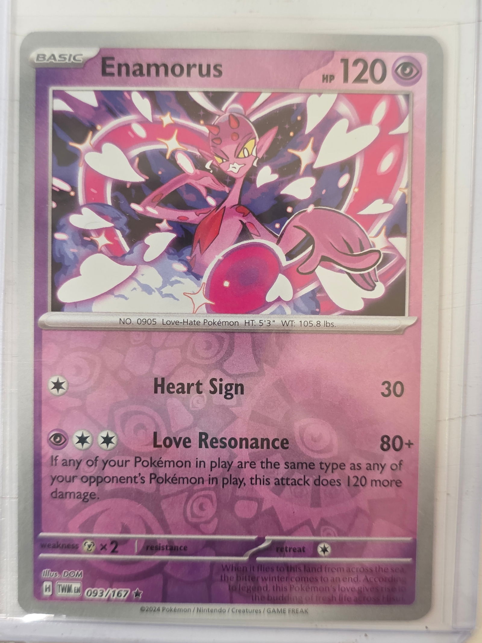 2024 Enamorus Twilight Masquerade 093/167 Holo Pokemon Card (1 of 3)