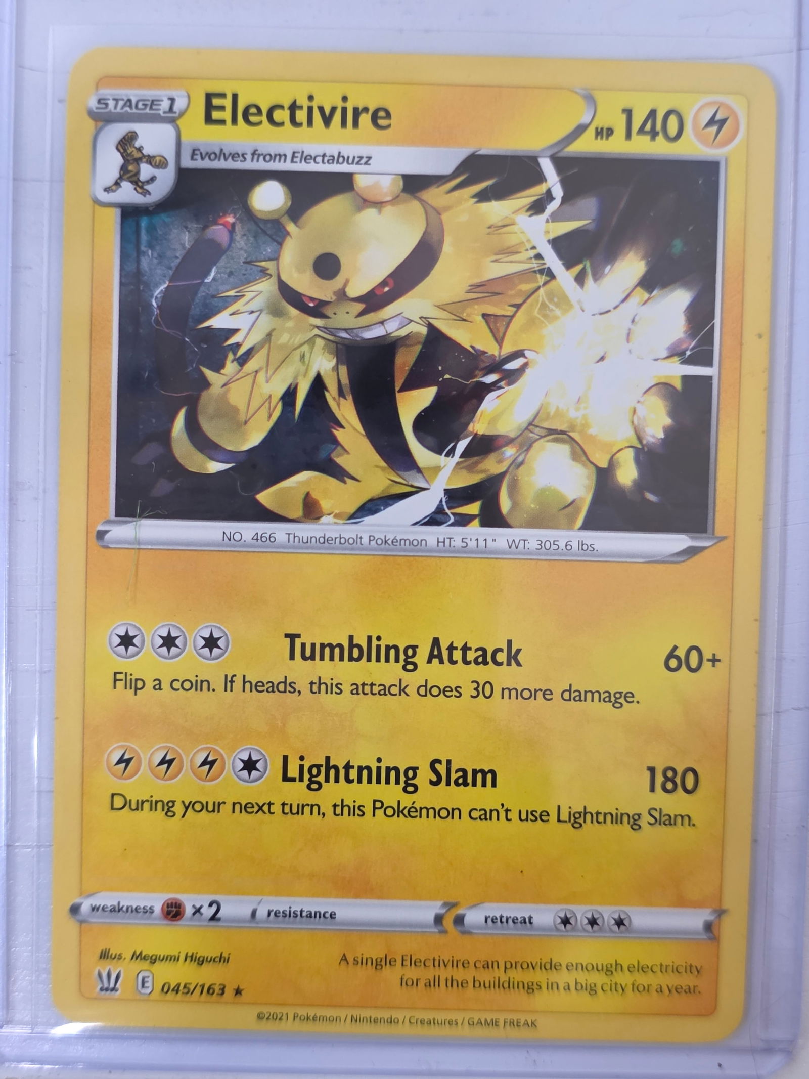 2021 Electivire Battle Styles 045/163 Rare Pokemon Card (1 of 3)