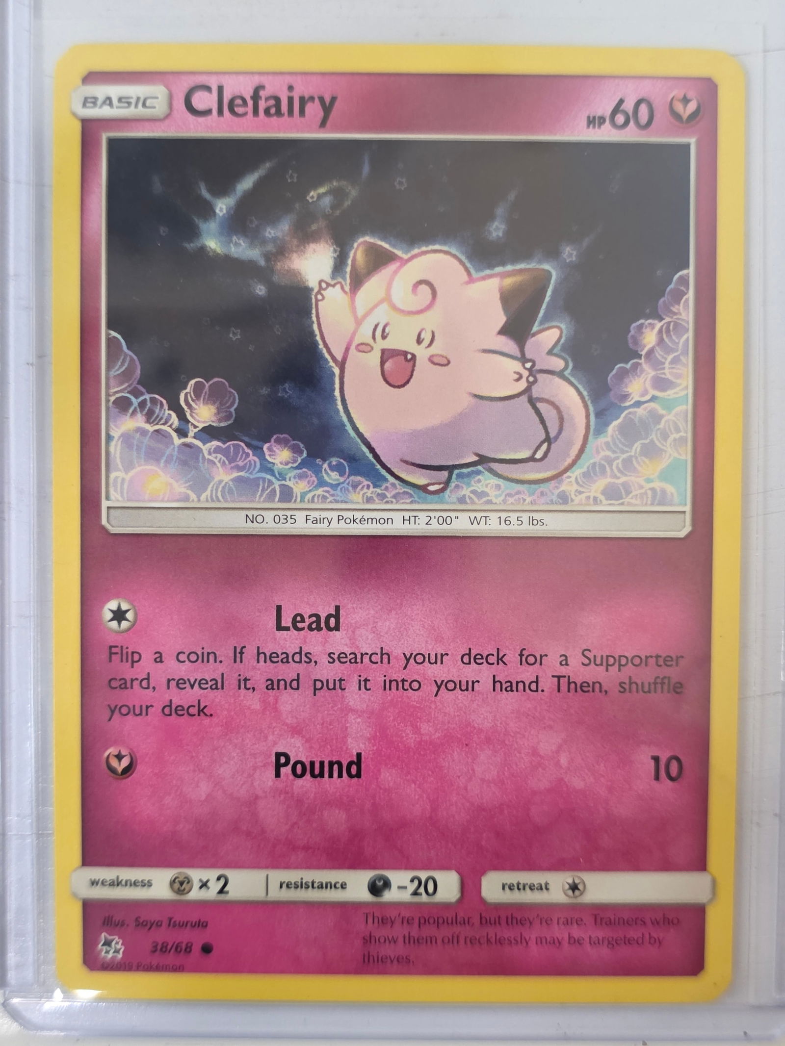 2019 Clefairy Hidden Fates 38/68 Holo Pokemon Card (1 of 3)