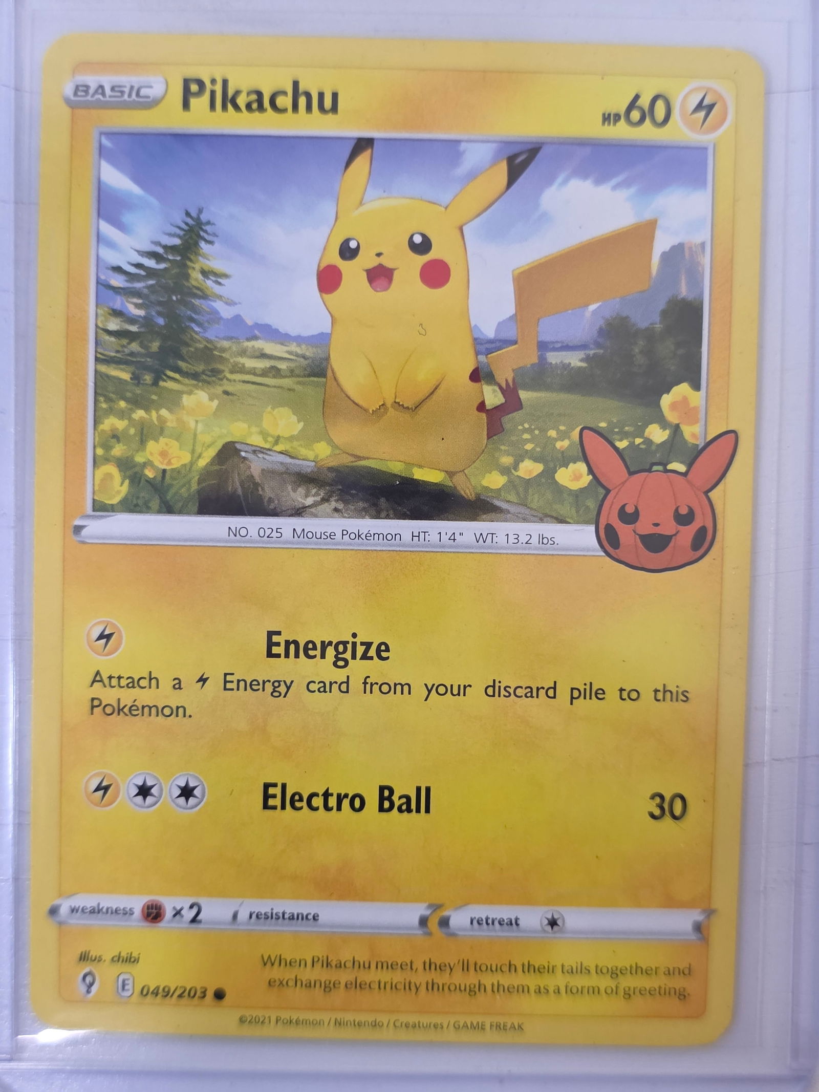 2021 Pikachu Evolving Skies 049/203 Pokemon Card (1 of 3)