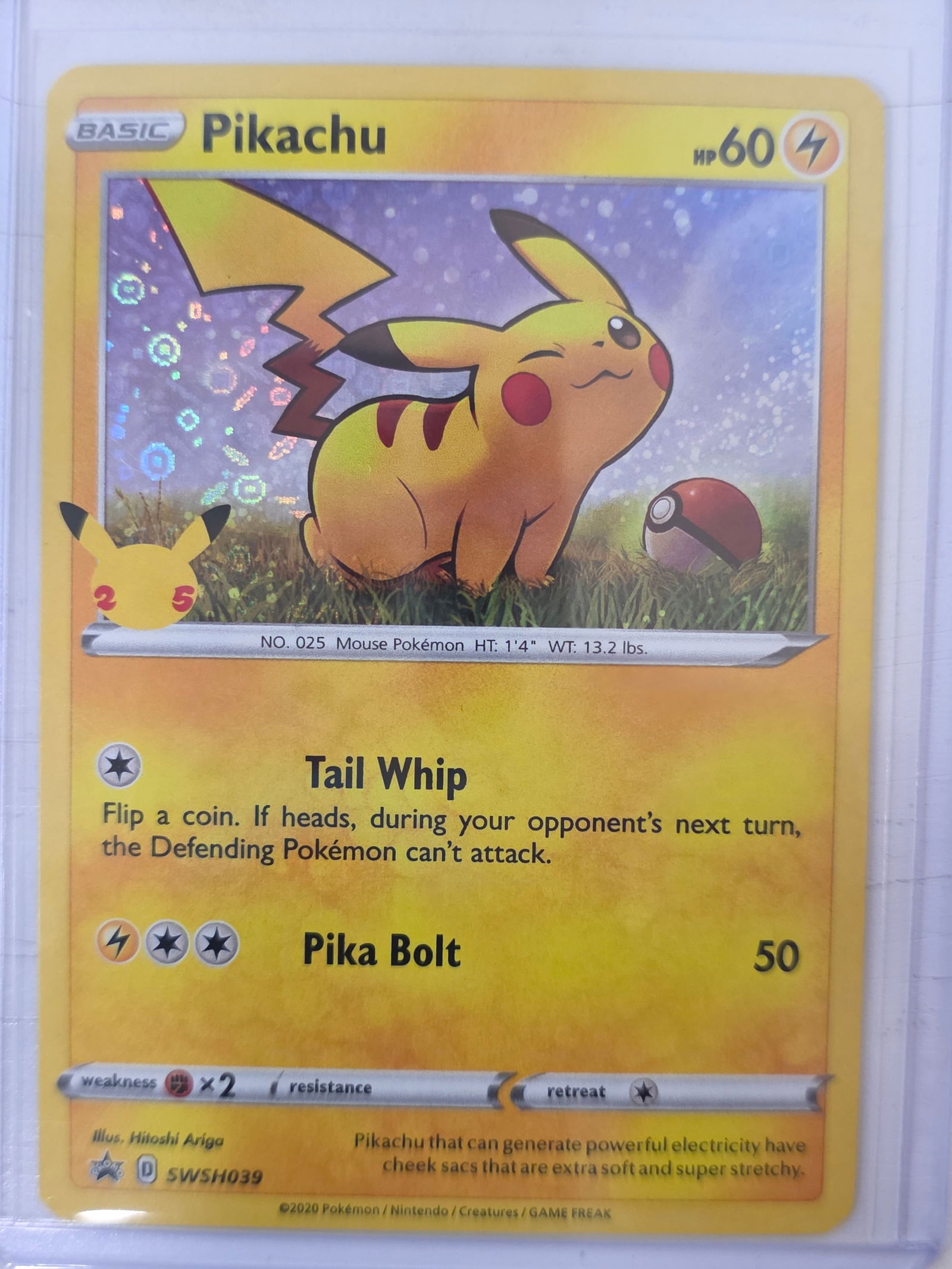 2020 Pikachu SWSH Black Star Promo SWSH039 Holo Pokemon Card (1 of 3)