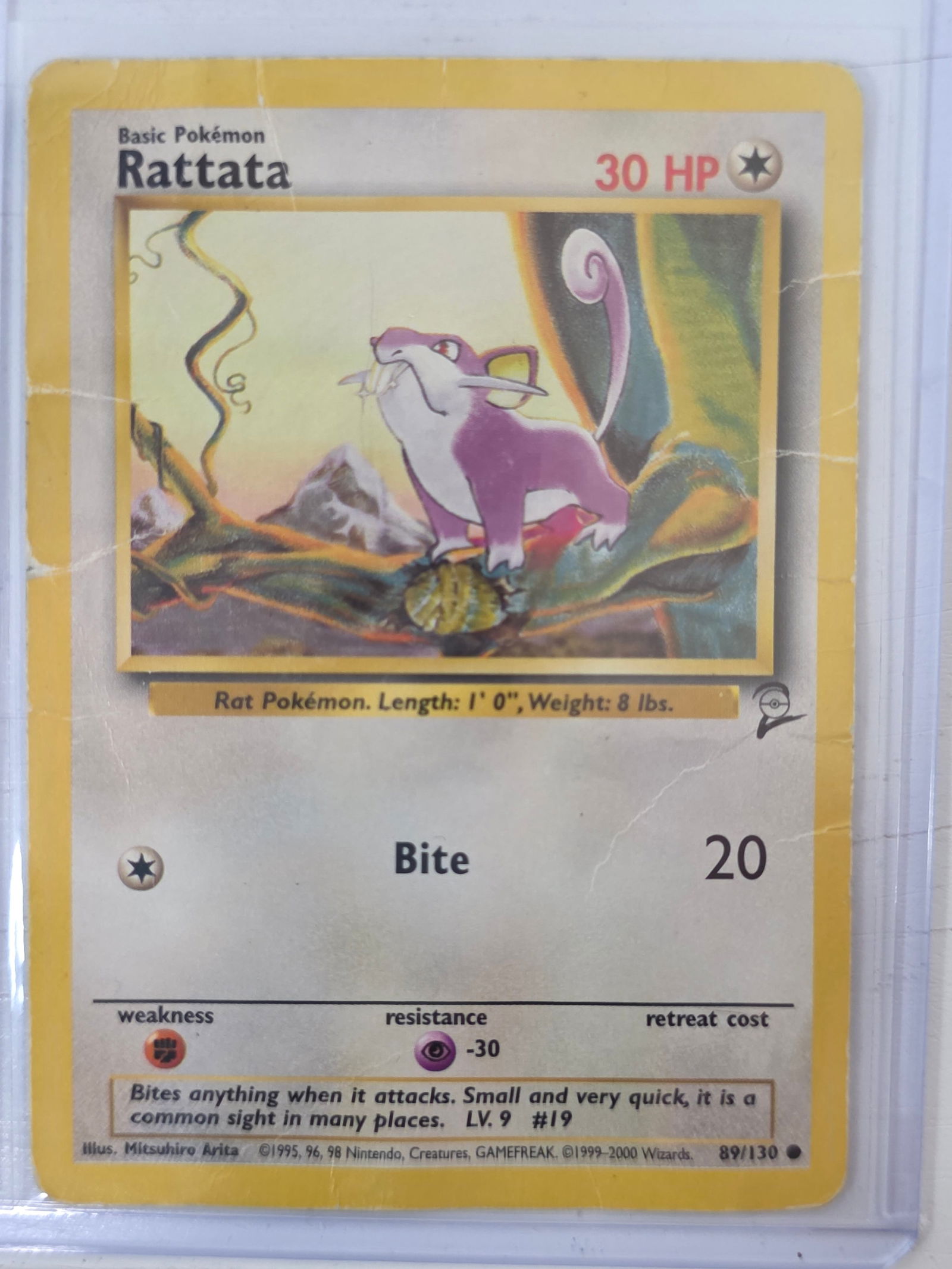 2000 Rattata Base Set 2 89/130 Pokemon Card (1 of 3)