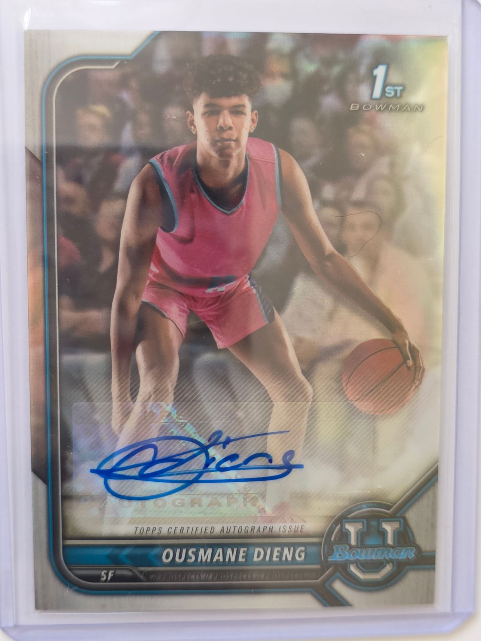Ousmane Dieng AUTO 1st Bowman Chrome Prospect 2021 Bowman U (1 of 3)