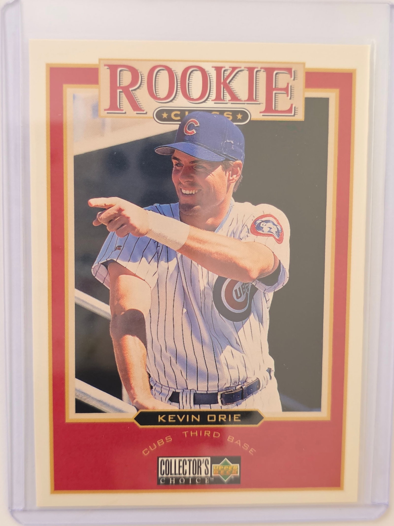 Kevin Orie ROOKIE Collectors Choice 1997 Upper Deck Chicago Cubs: 1997 Upper Deck Collector’s Choice Kevin Orie Rookie Class card featuring the Chicago Cubs third baseman. Rookie issue highlighting Orie as a developing prospect in the Cubs organization. Distinct R
