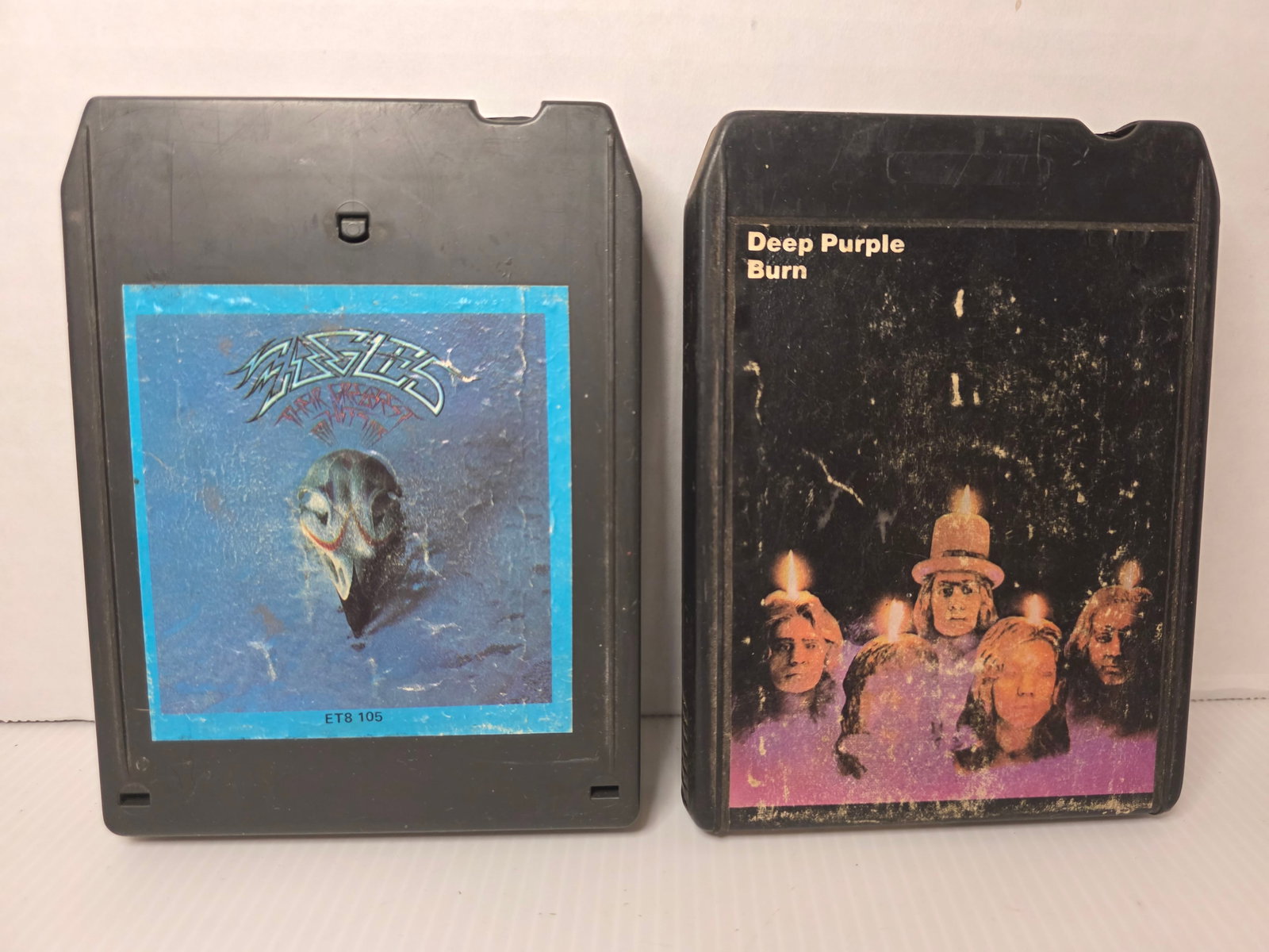 Eagles Greatest Hits Deep Purple Burn 8 Track Tape Lot Vintage: Lot of two vintage 8 track stereo tape cartridges. Includes Eagles Their Greatest Hits 1971 to 1975 on Asylum Records and Deep Purple Burn on Warner Bros Records.Both tapes are original 8 track cartri