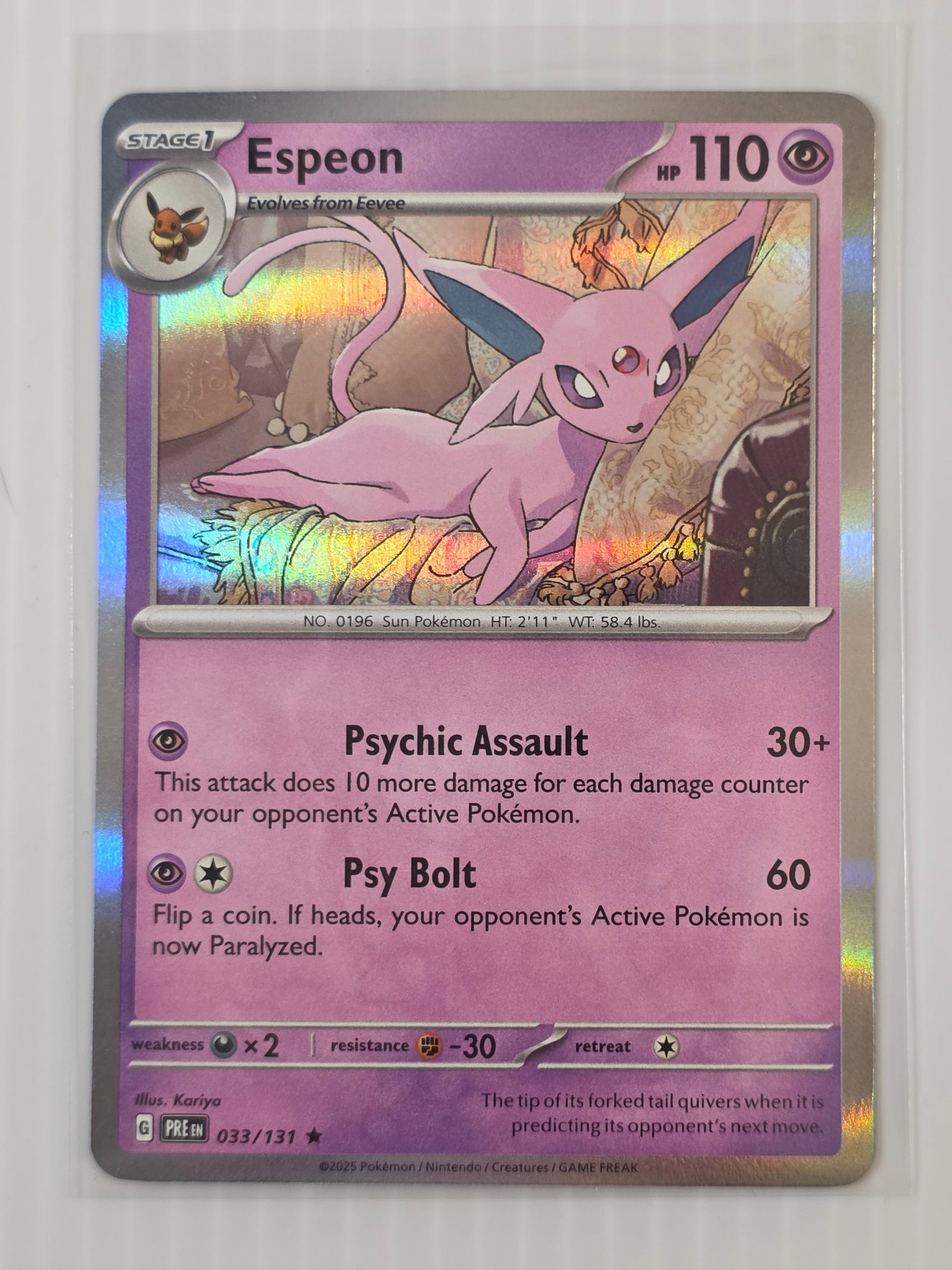 2025 Espeon 033/131 Prismatic Evolutions Holo Pokemon Card (1 of 4)