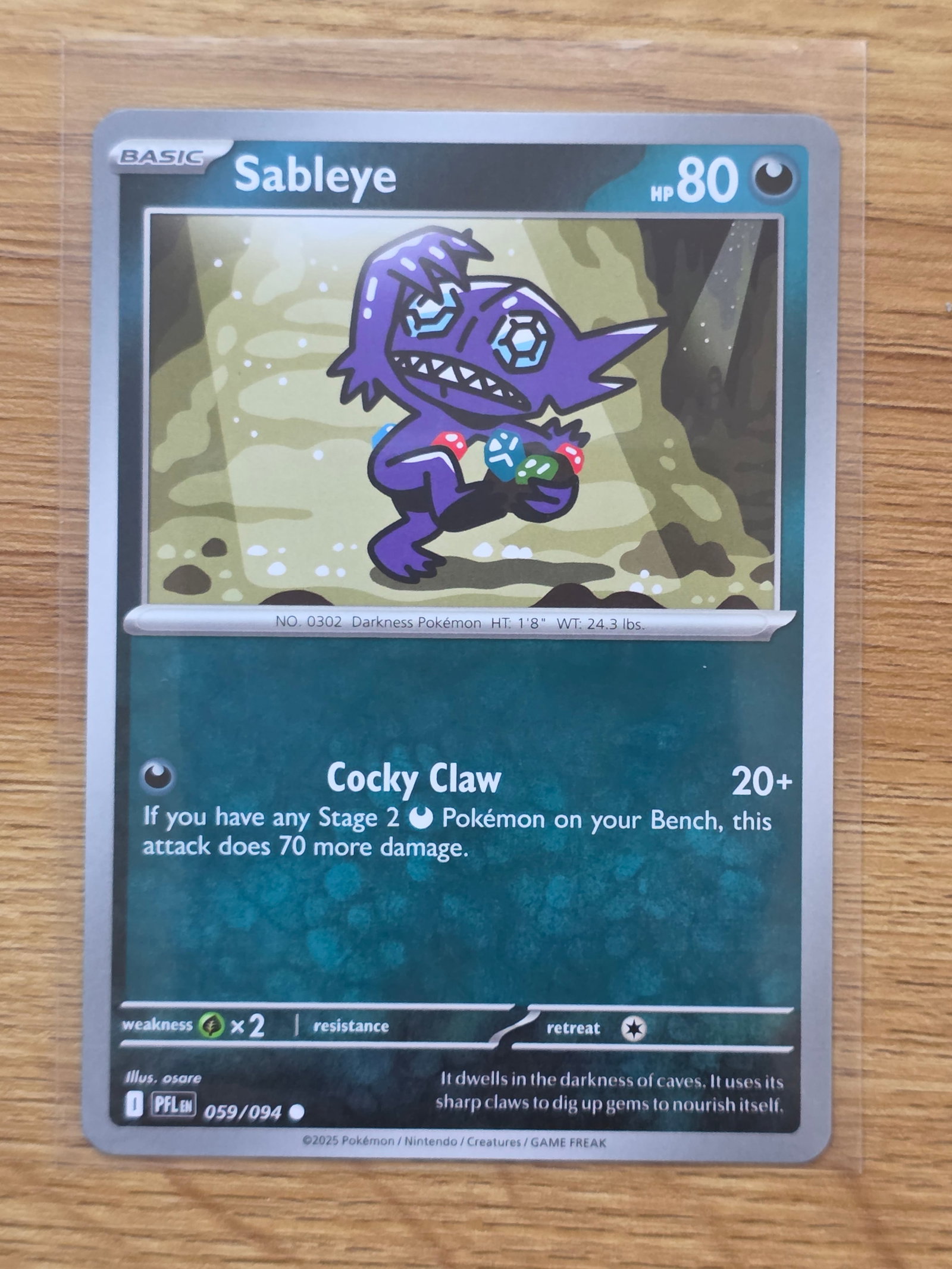 Sableye 059/094 Paldean Fates Pokemon Card Auction (1 of 3)