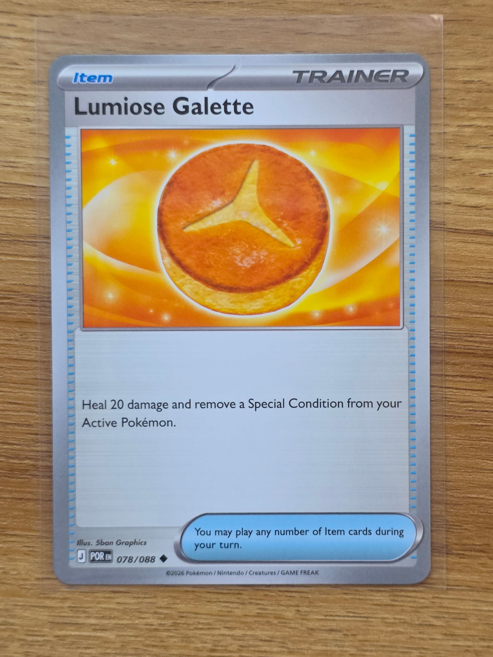 Lumiose Galette 078 088 Paradox Rift Trainer Item Non Holo: Preowned Pokemon trading card featuring Lumiose Galette 078 088 from the Paradox Rift set. This is a Trainer Item card with standard non holo finish. Card has been stored in a protective sleeve after