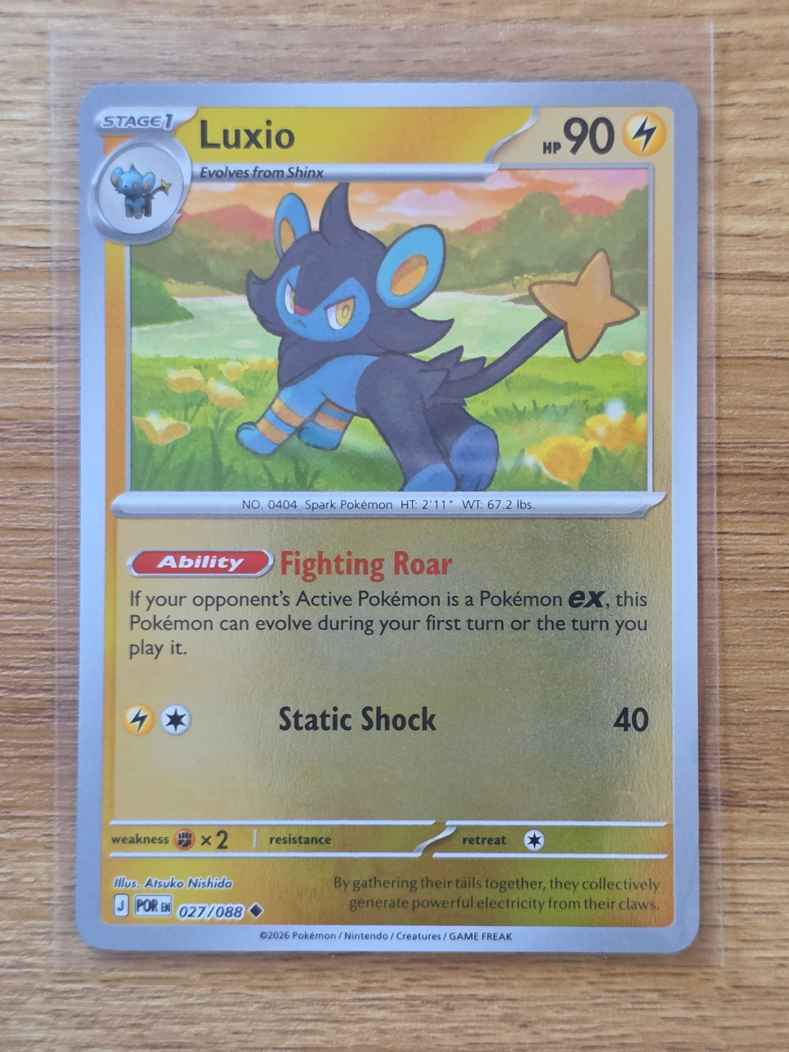 Luxio Paradox Rift 027/088 Stage 1 Pokemon Card (1 of 3)
