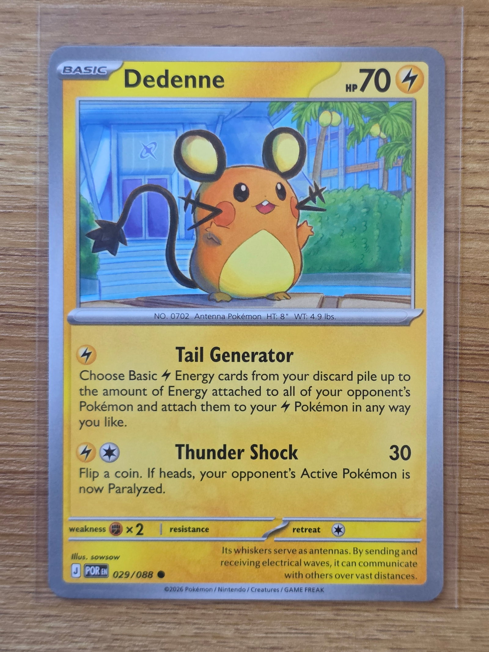Dedenne Paradox Rift 029/088 Basic Pokemon Card (1 of 3)