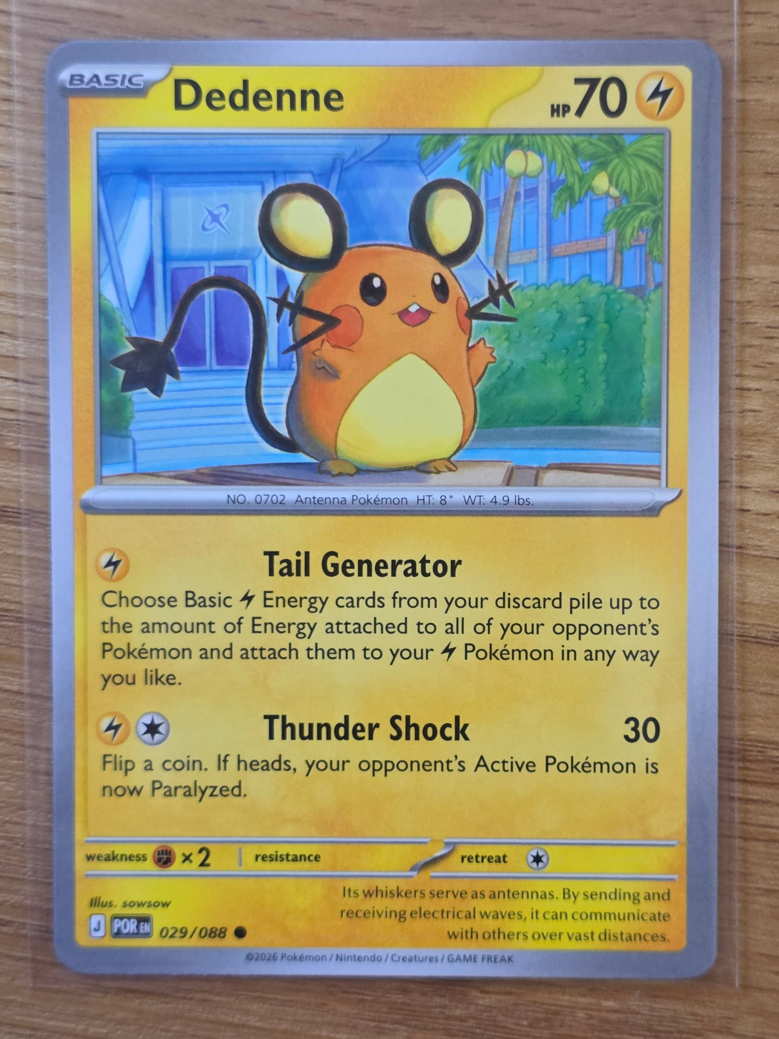 Dedenne Paradox Rift 029/088 Non Holo Pokemon Card (1 of 3)