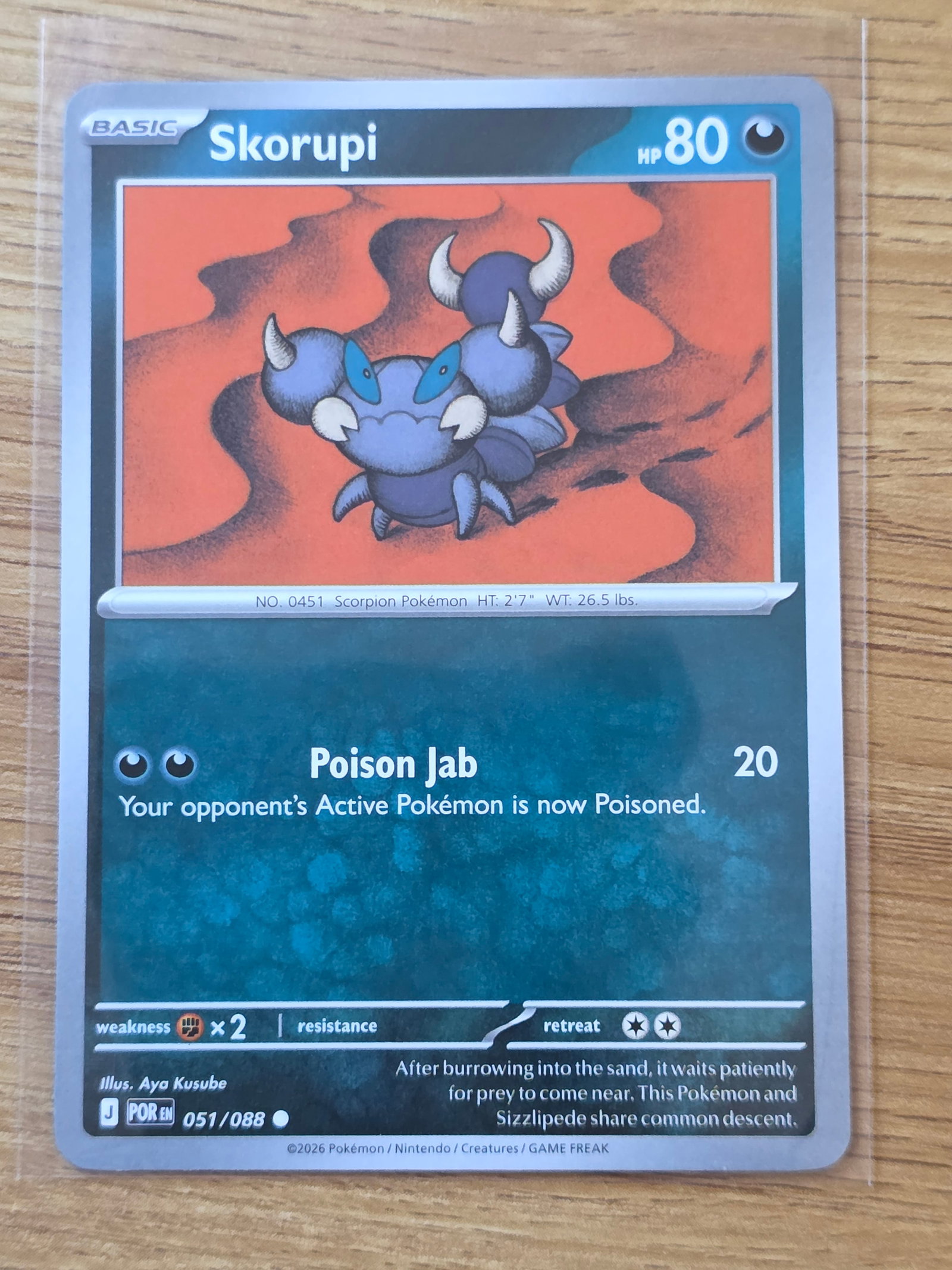 Skorupi Paradox Rift 051/088 Common Pokemon Card (1 of 3)