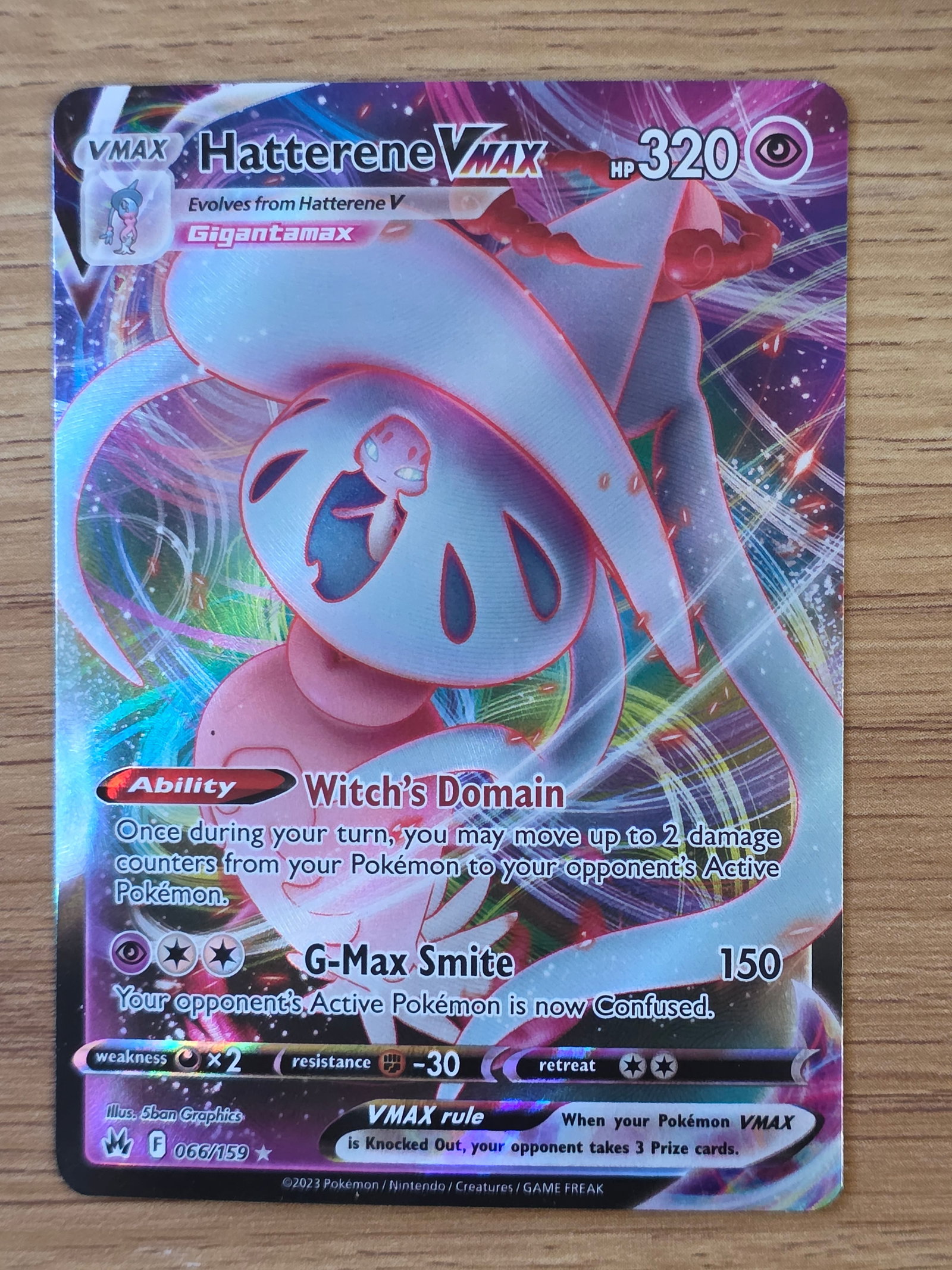 Hatterene VMAX 066/159 Ultra Rare Pokemon Card (1 of 3)