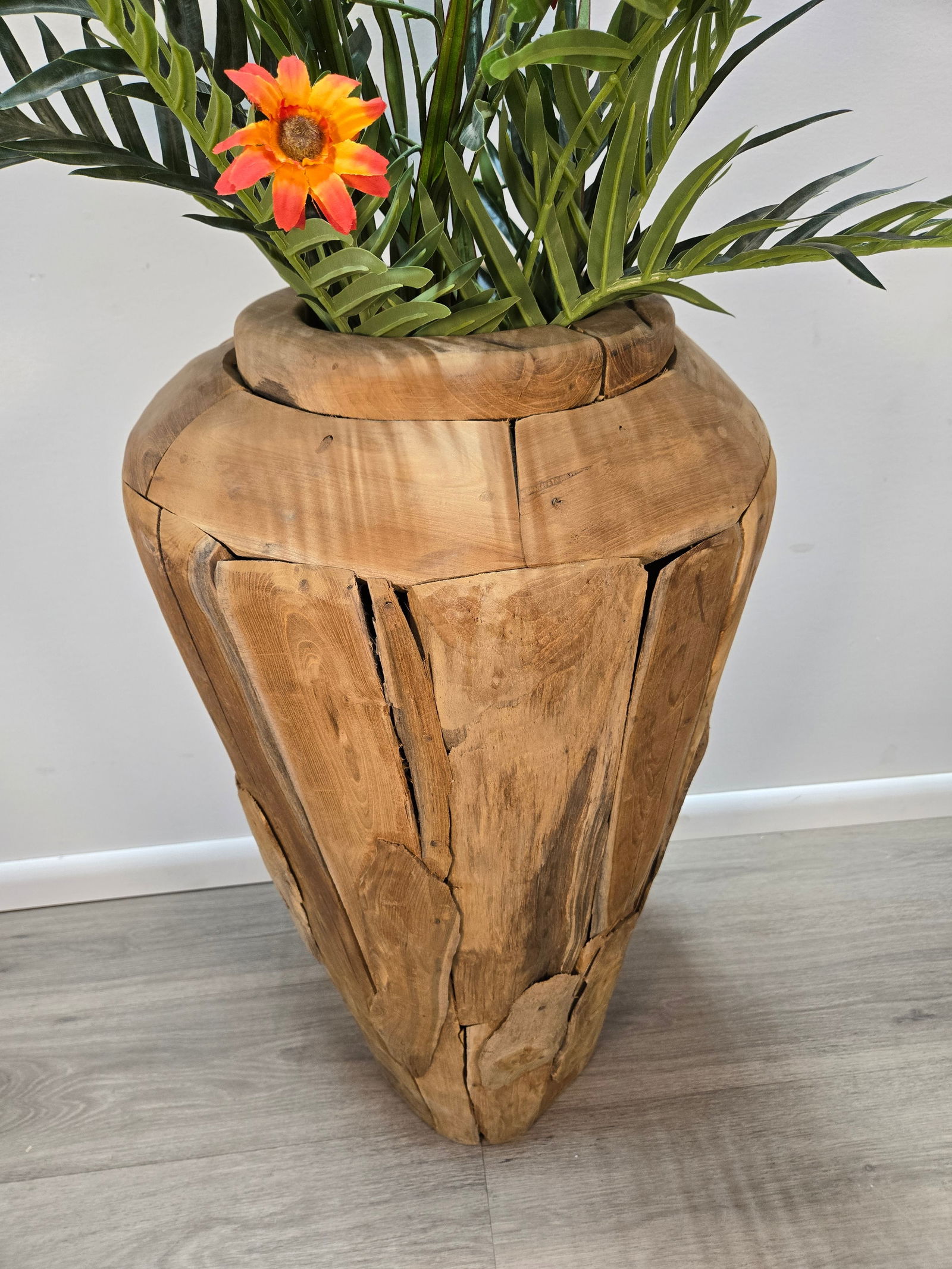 Teak Floor Vase - 2
