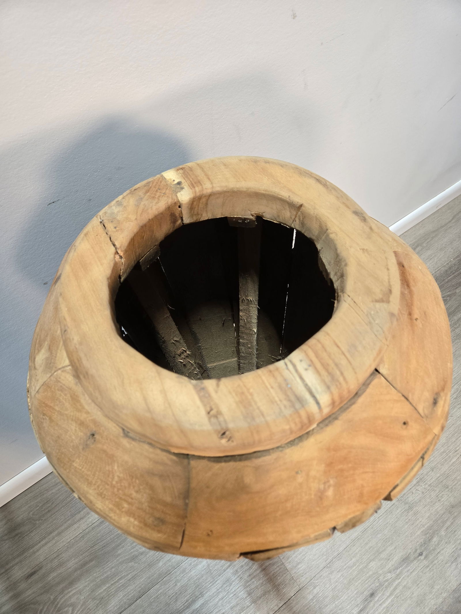 Teak Floor Vase - 4