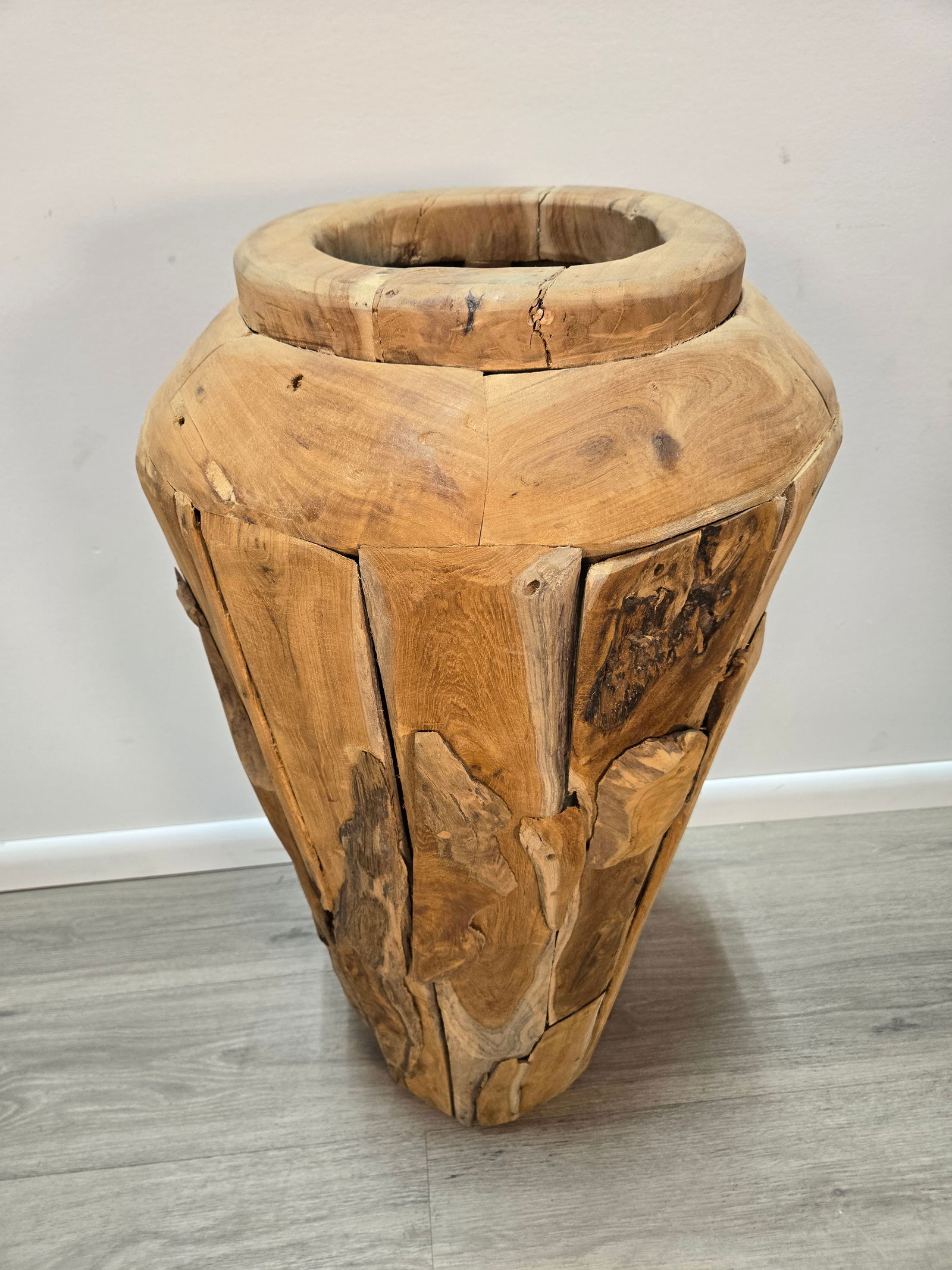 Teak Floor Vase - 6