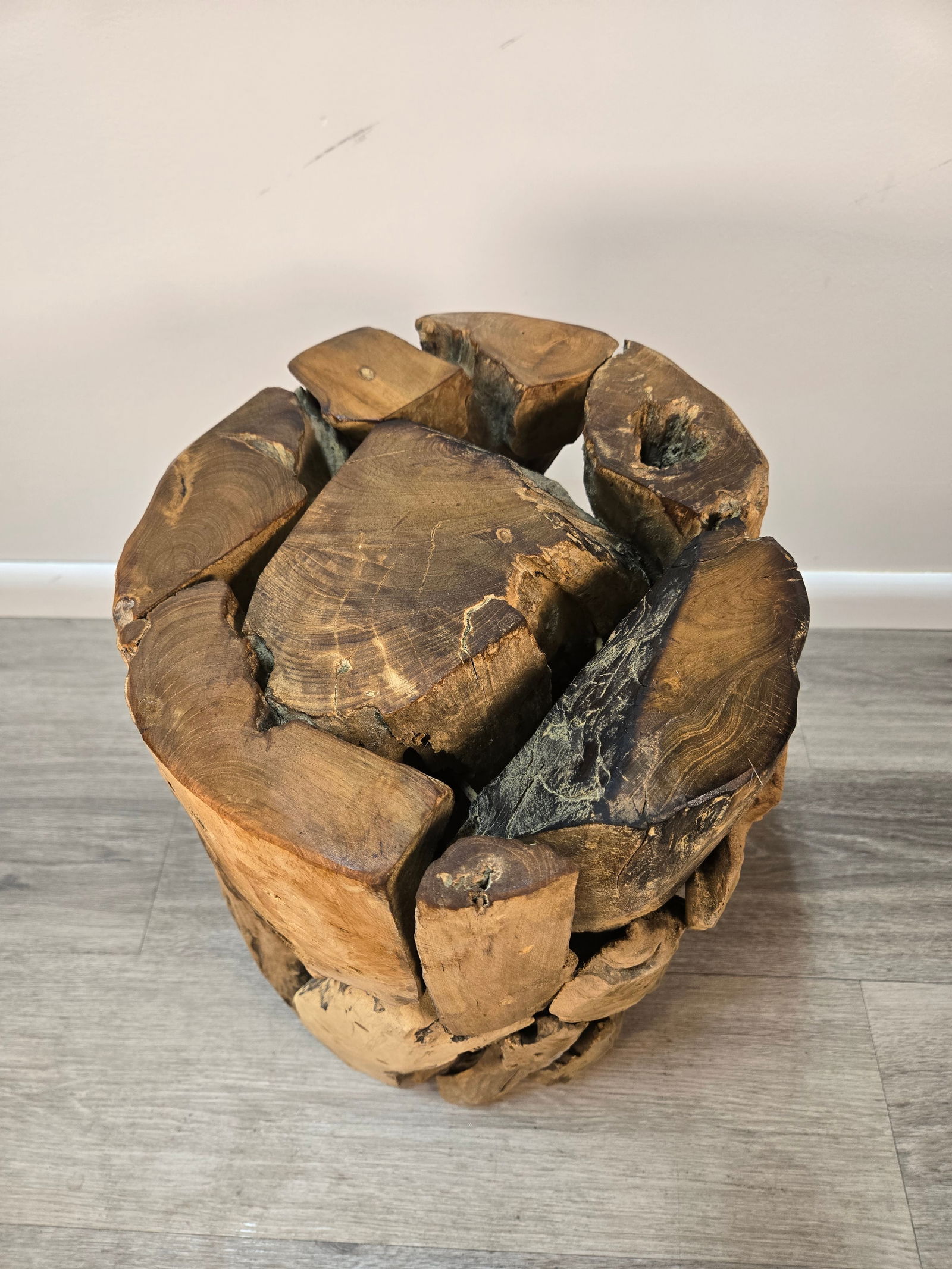 Teak Wood Stool / Side Table - 5