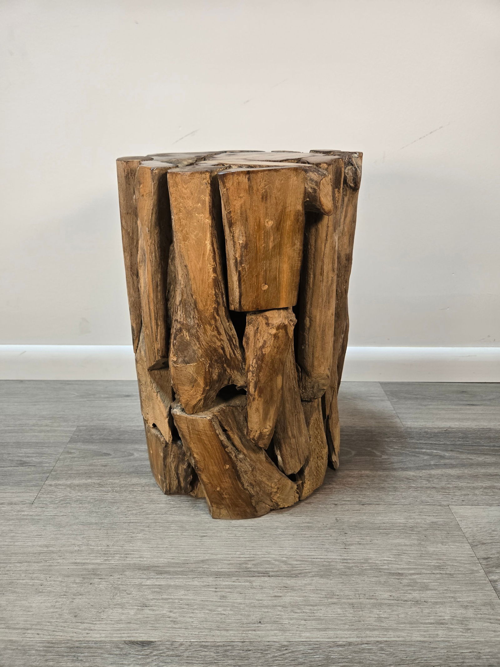 Teak Wood Stool / Side Table: Teak Wood Side Table / StoolHand-crafted from 100% natural, sustainably harvested Indonesian teak wood.Perfect as a stool, side table, or accent table. This table can easily support 100+ lbs of