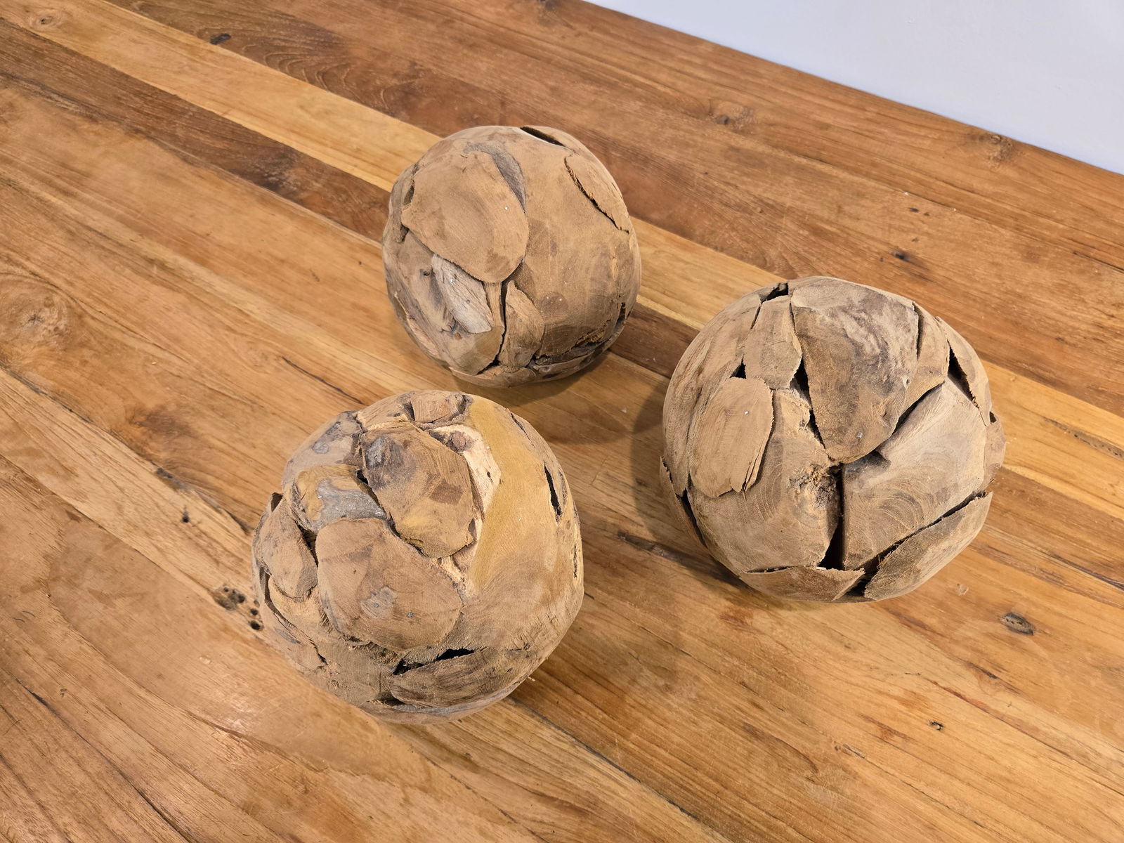 Small Teak Wood Ball - Set of 3 (1 of 5)