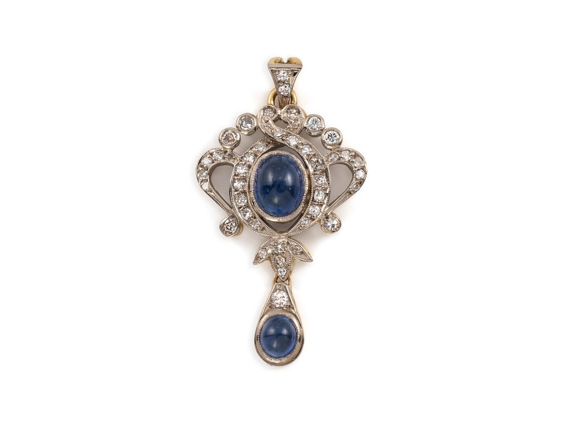 Enchanting gold pendant with 18k sapphires and diamonds (1 of 5)
