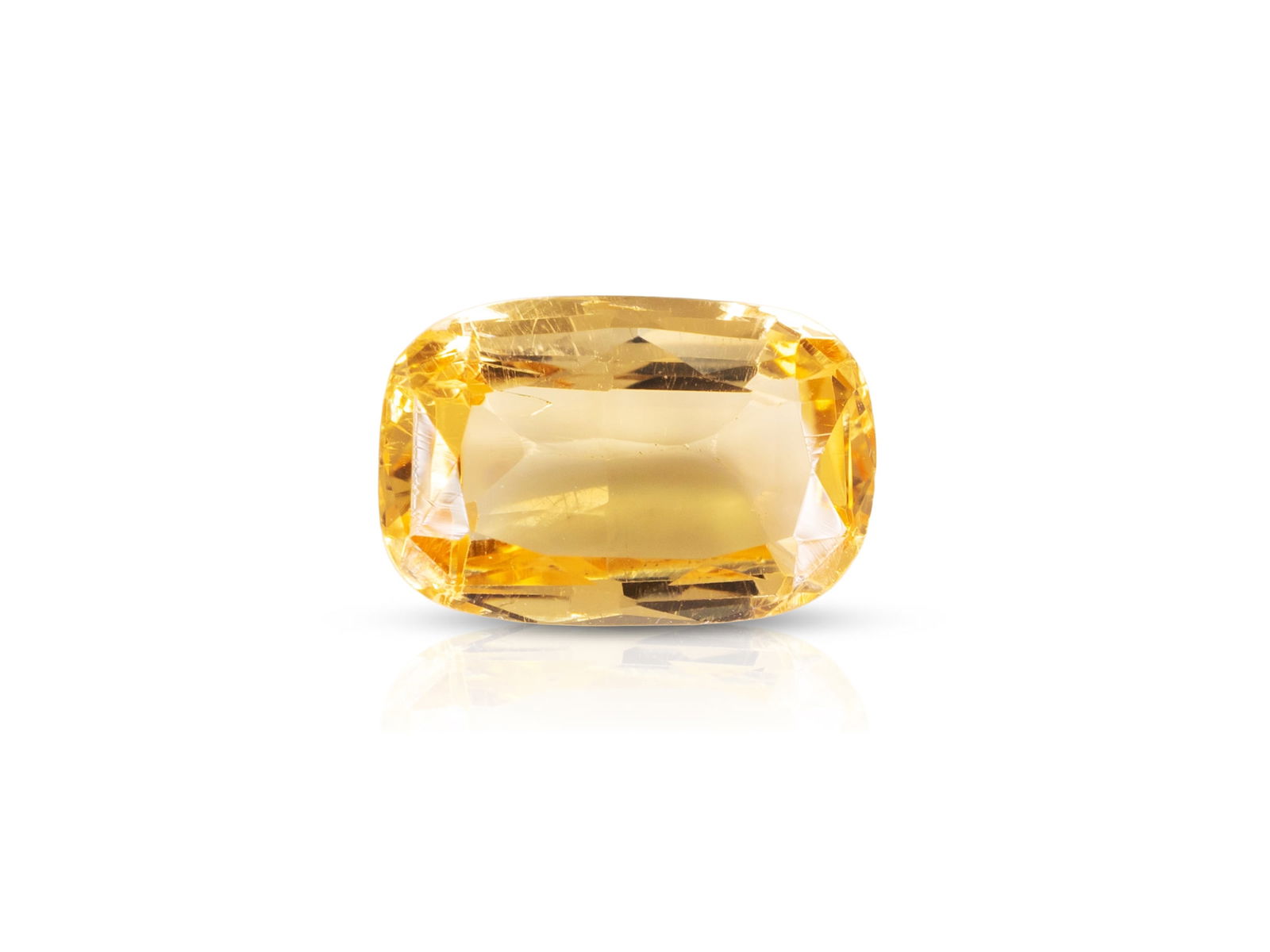 Imperial topaz weighing 3.17 carats: Imperial topaz weighing 3.17 caratsImperial topaz in antique shape, 11.15 x 7.28 x 4.24 mm, weight 3.17 carats.