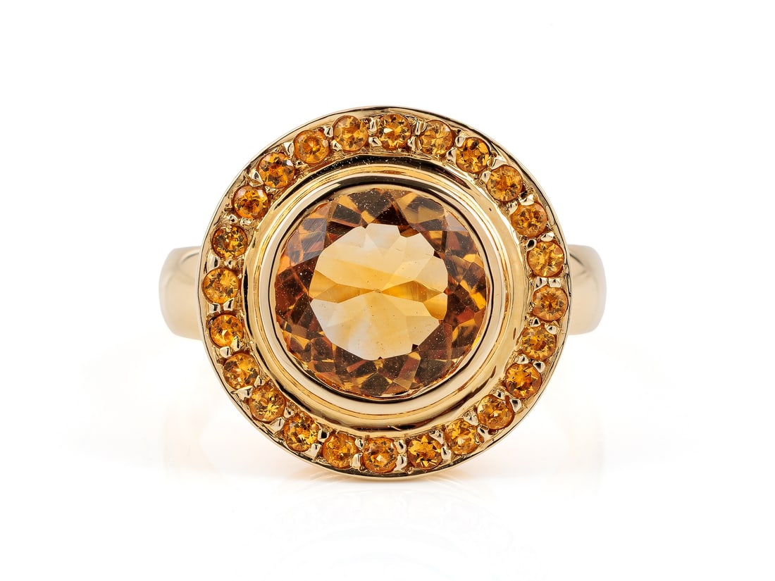 Attractive 14k yellow gold ring with citrine (1 of 5)