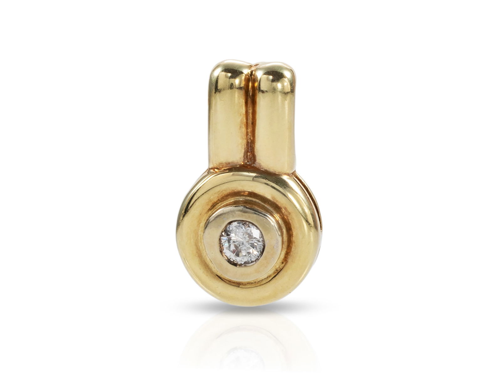 Discreet diamond pendant in 585 yellow gold and white gold (1 of 4)