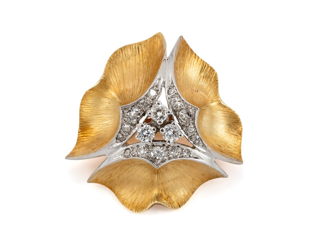 Brilliant pearl clip pearl necklace shortener made of 585 yellow/white gold (1 of 6)