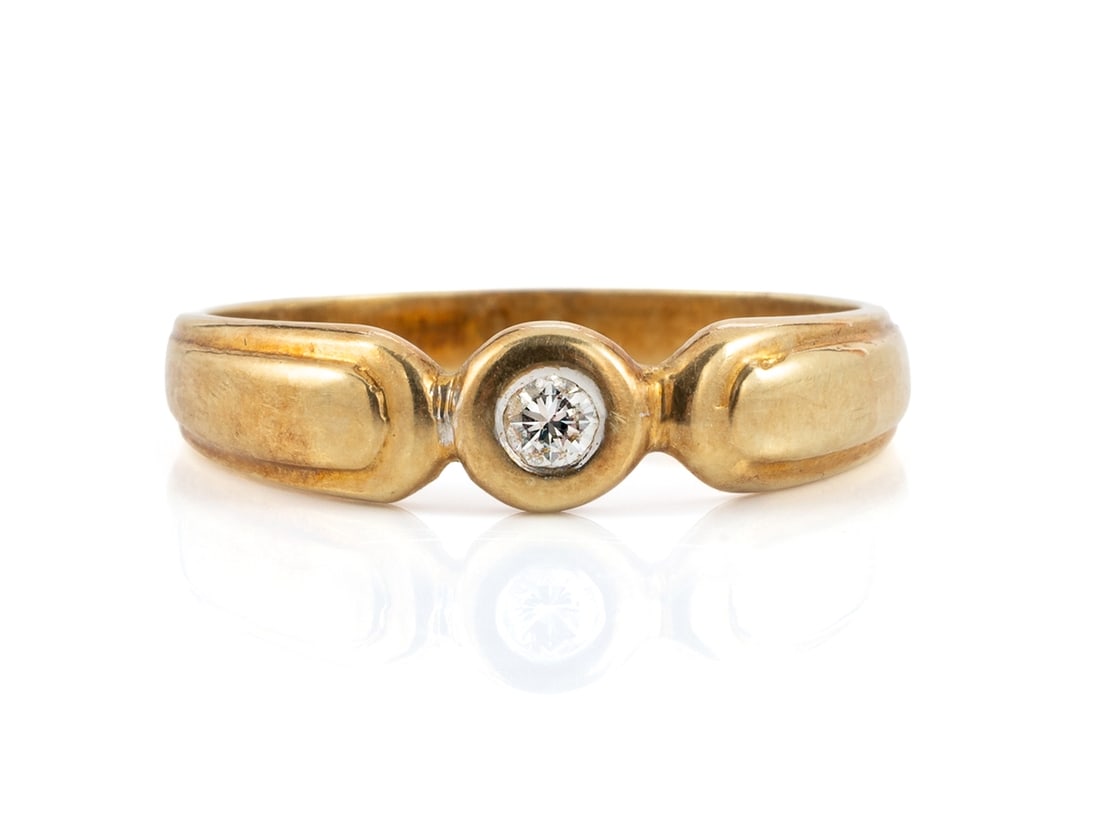 Women's ring in 14 K, 585 yellow gold, with diamond (1 of 4)