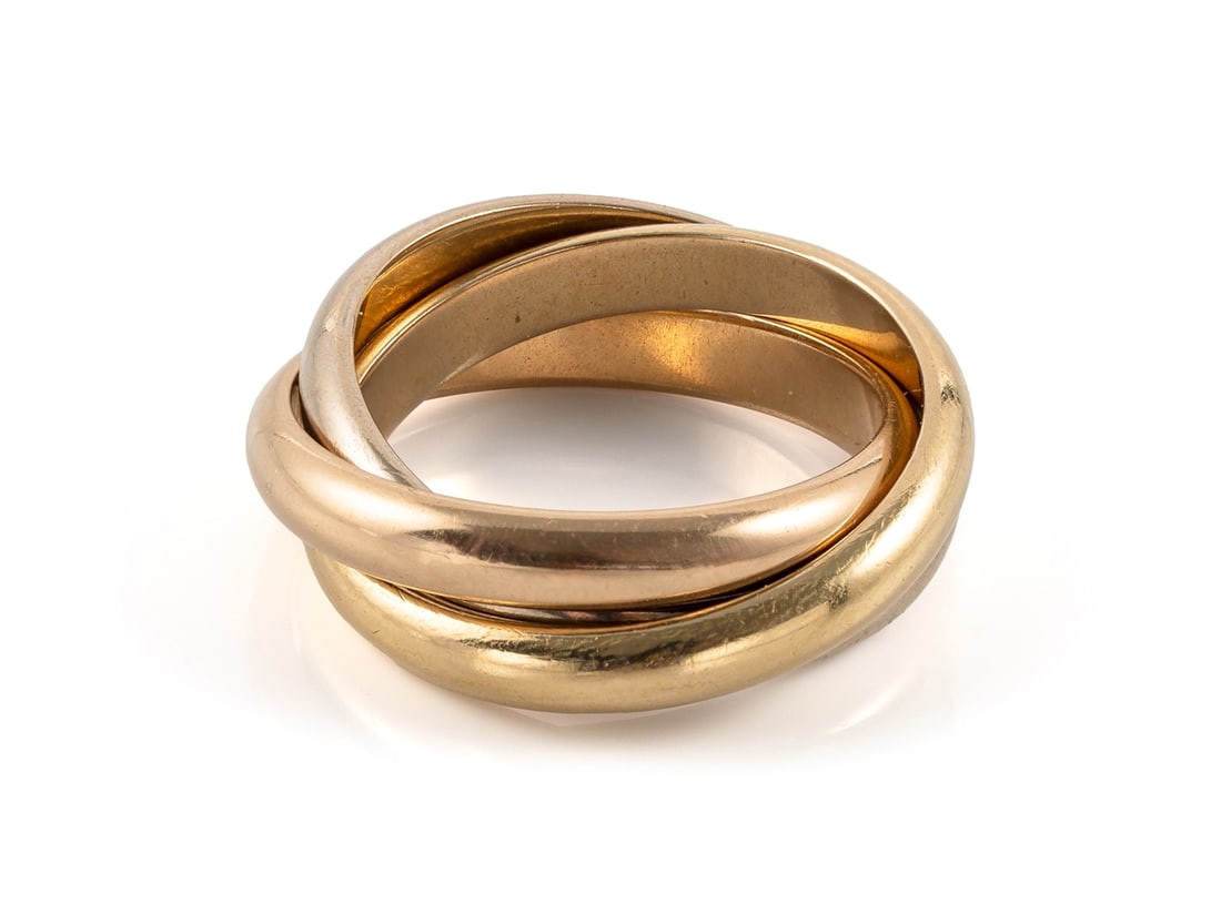 Triple ring made of 750 yellow gold, rose gold and white gold (1 of 2)