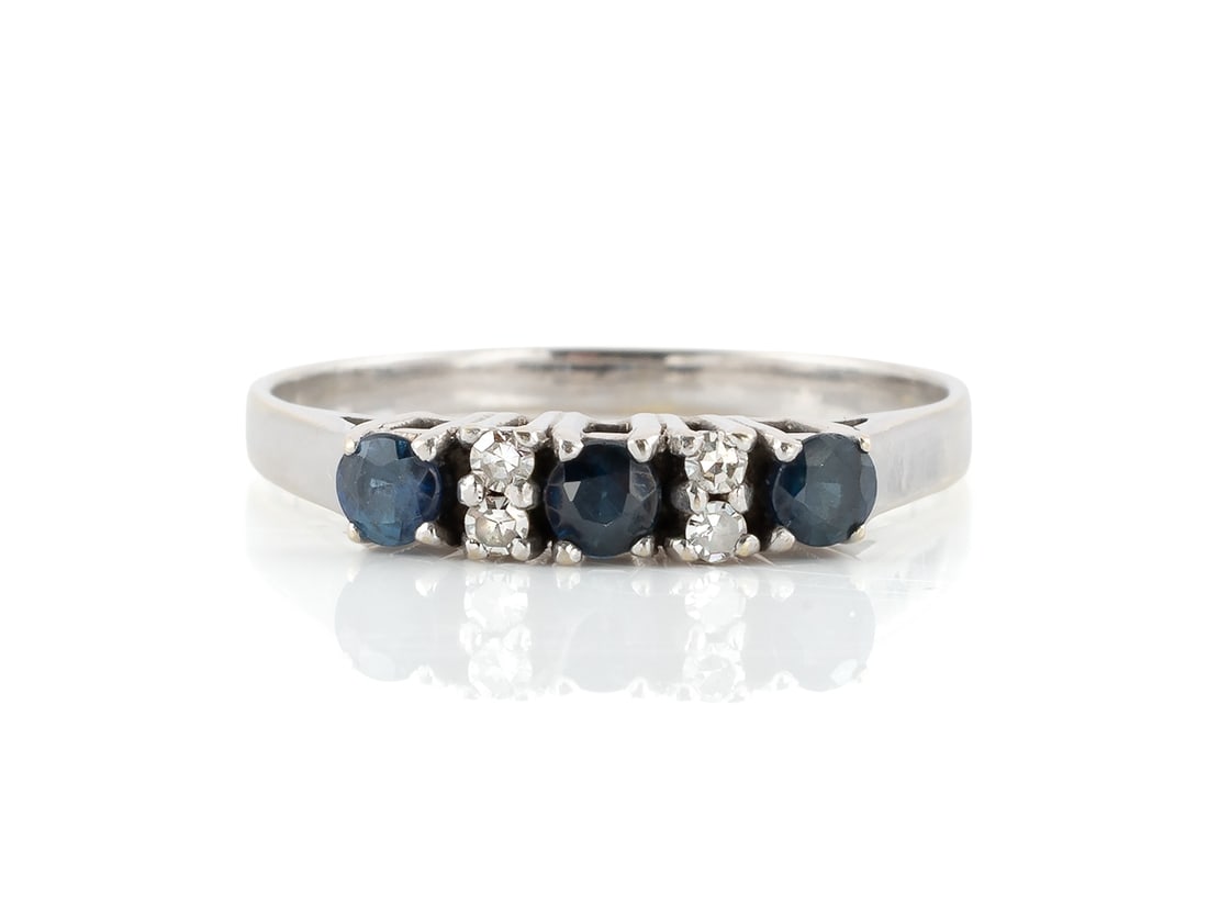 Sapphire and Diamond Ring in 14k White Gold (1 of 6)