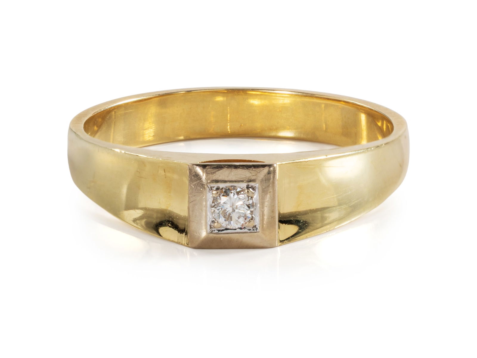 Brilliant ring made of 585 yellow gold and white gold (1 of 4)