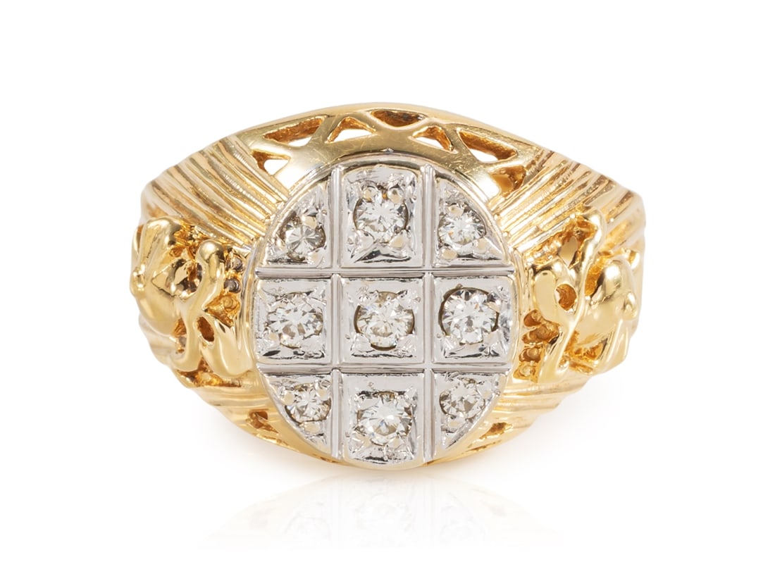 Brilliant ring made of 585 yellow gold and white gold (1 of 4)