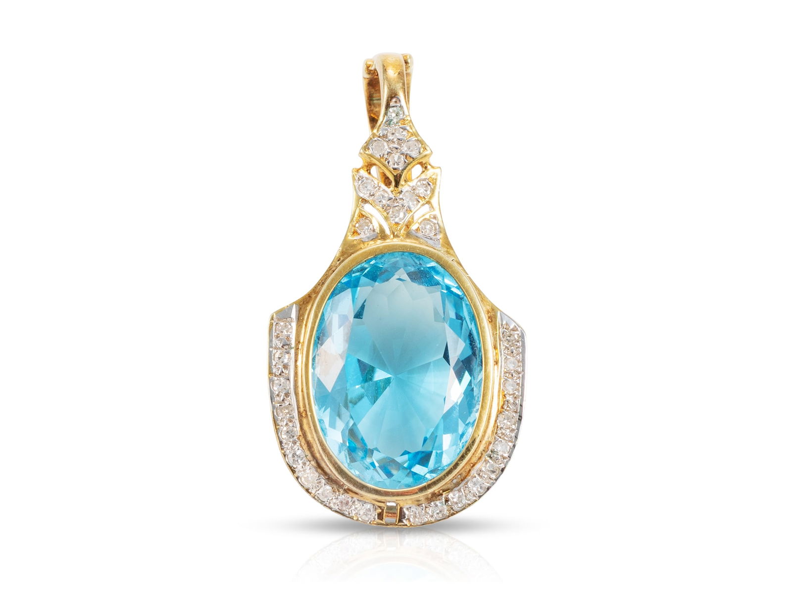 Topaz and Diamond Pendant in 14K Yellow Gold (1 of 6)
