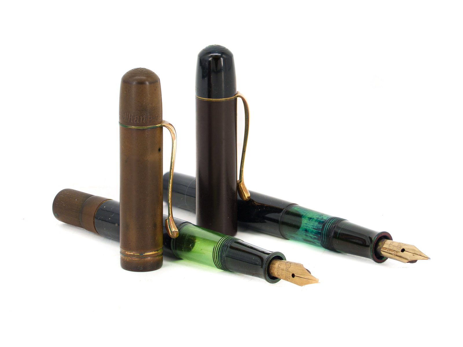 Two Pelikan fountain pens, 14K gold (585), circa 1930 (1 of 4)