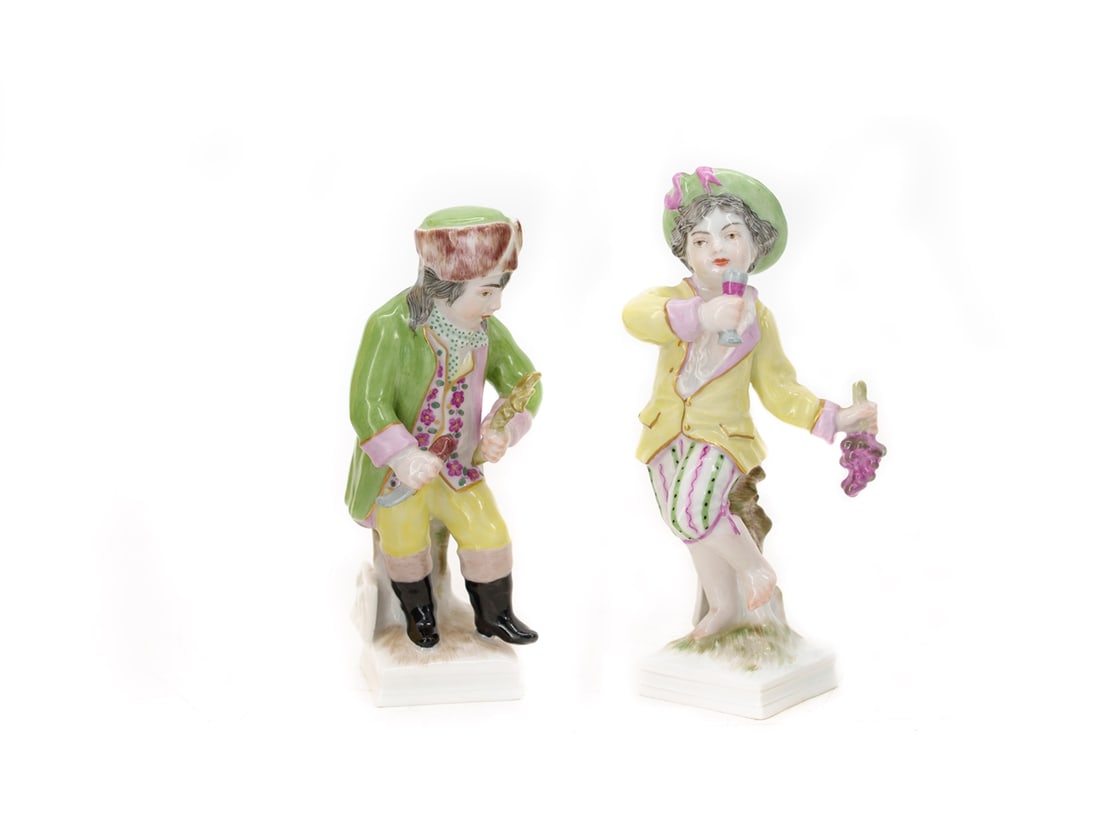 Friedrich Elias Meyer (1723-1785), two monthly figures, KPM, around 1900 (1 of 4)