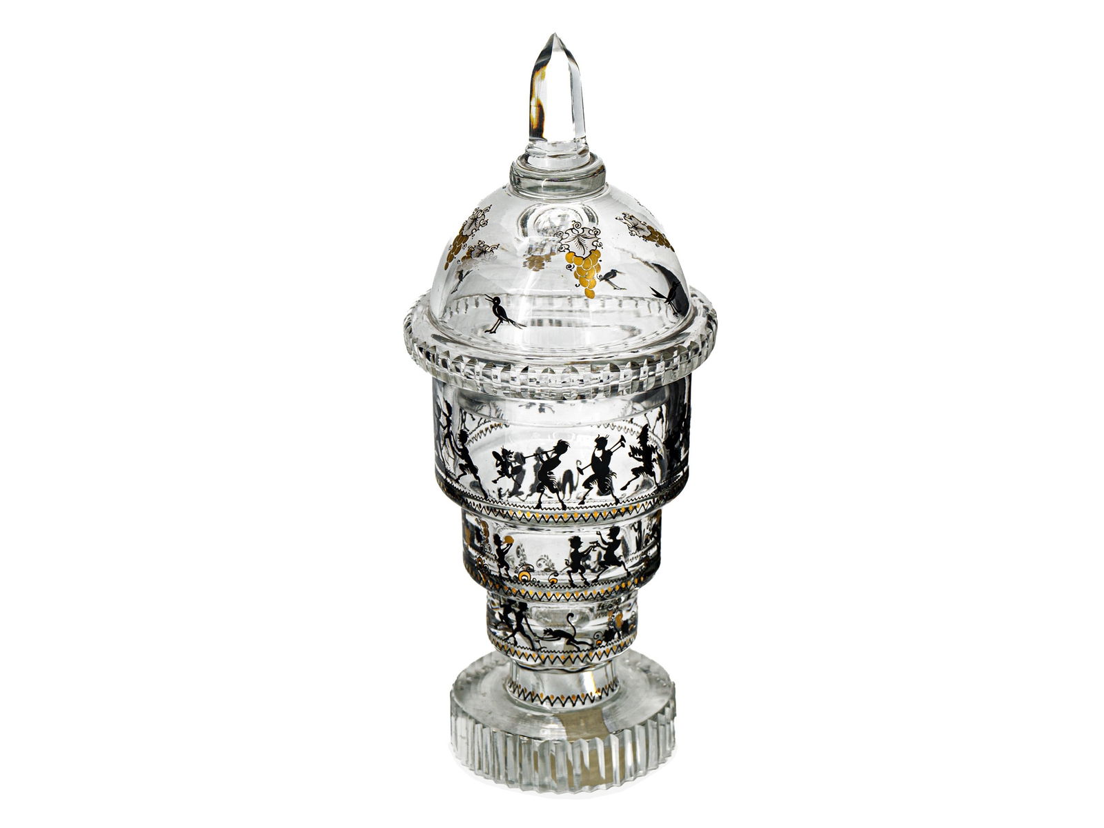 Adolf Beckert (1884-1929), lidded goblet with depictions of fauns, around 1915 (1 of 3)